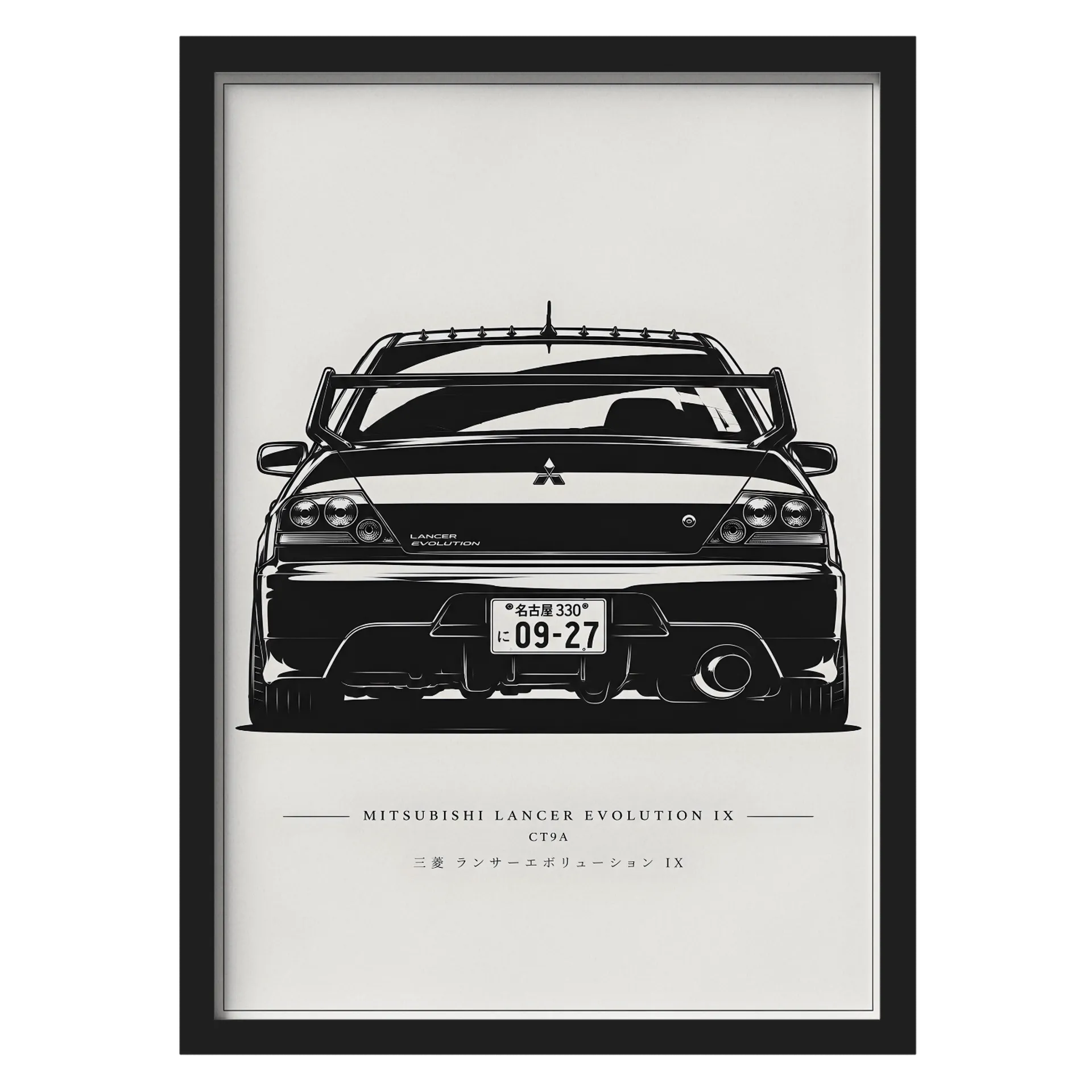 Quadro Lancer Evo IX A3 Com Vidro - Imagem 1