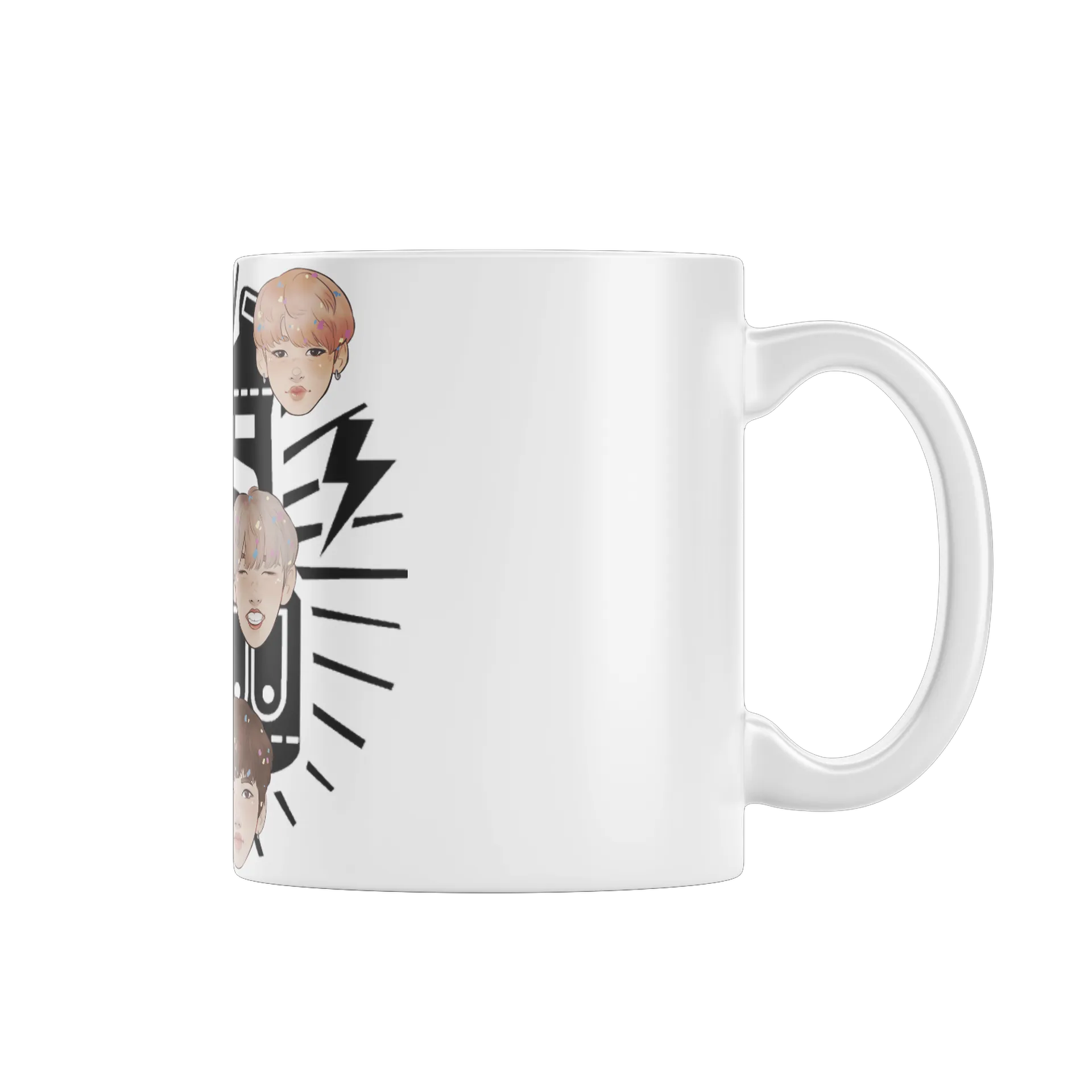 Caneca Porcelana Estampas Personagens 325ml - Imagem 1