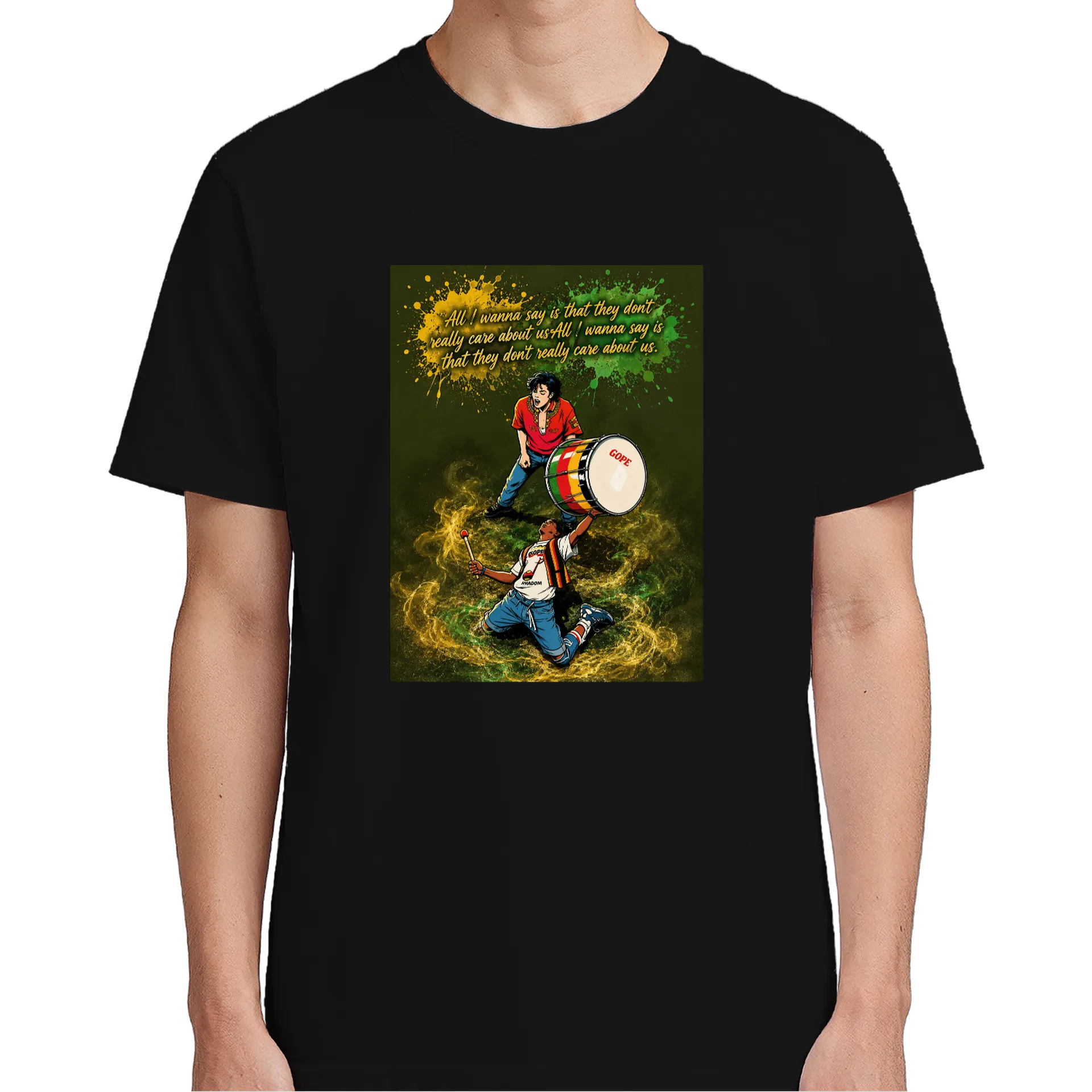 Camiseta Ilustração de Percussionistas Gope 100% Algodão - Imagem 4