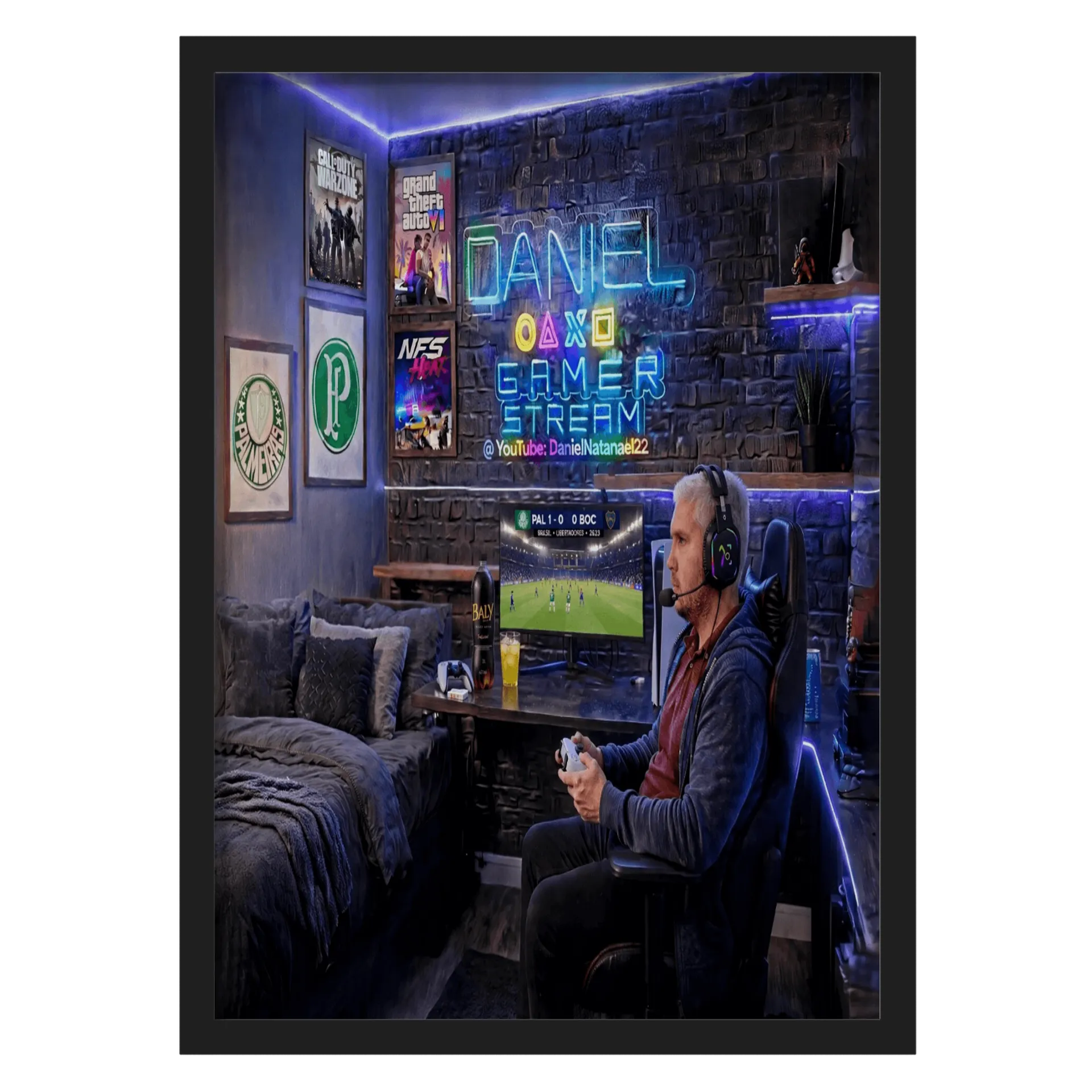 Quadro Gamer personalizado Com Vidro de DanielGamer — imagem 1 de 3