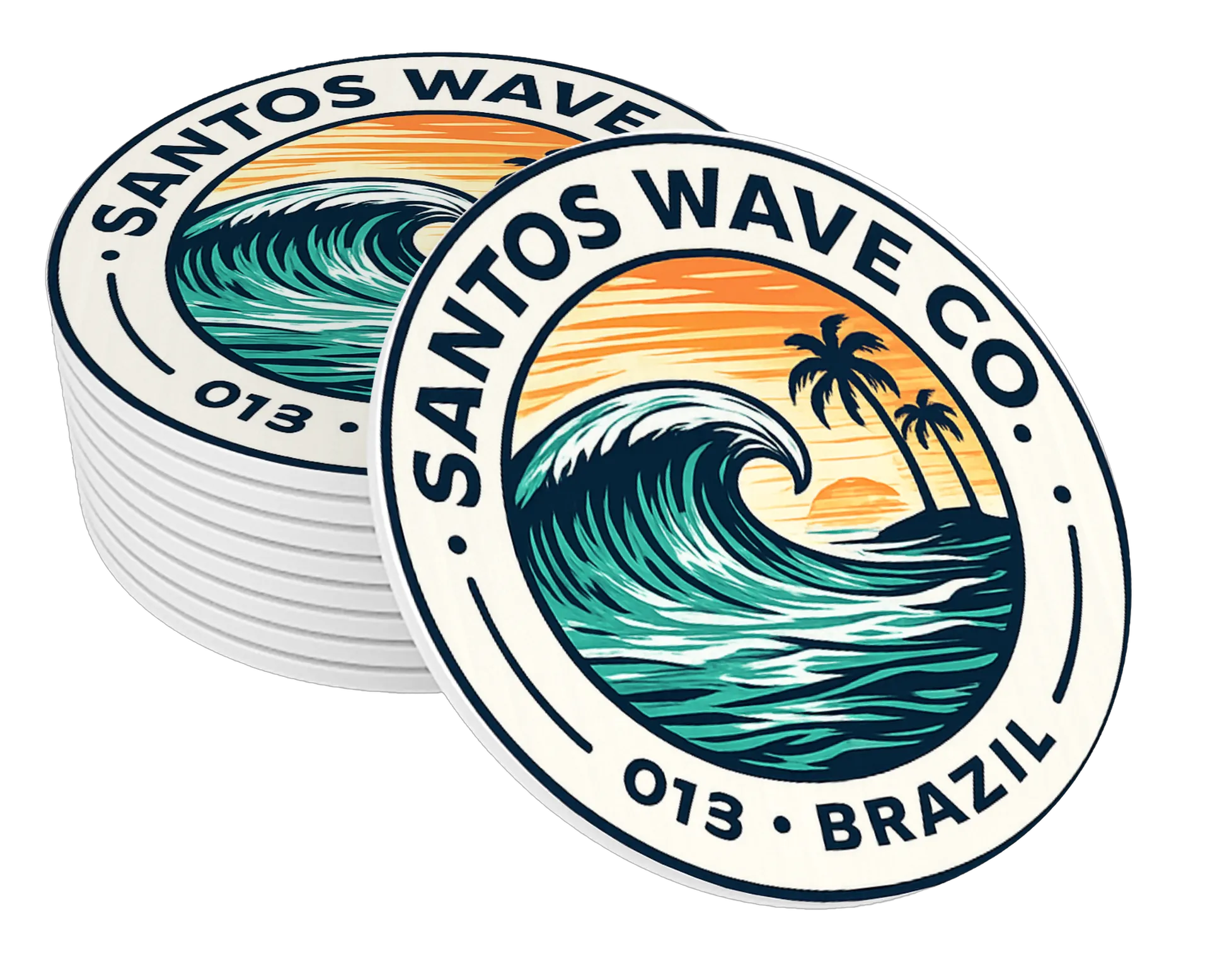 Porta-copo Estampa Praia Surf MDF - Imagem 1