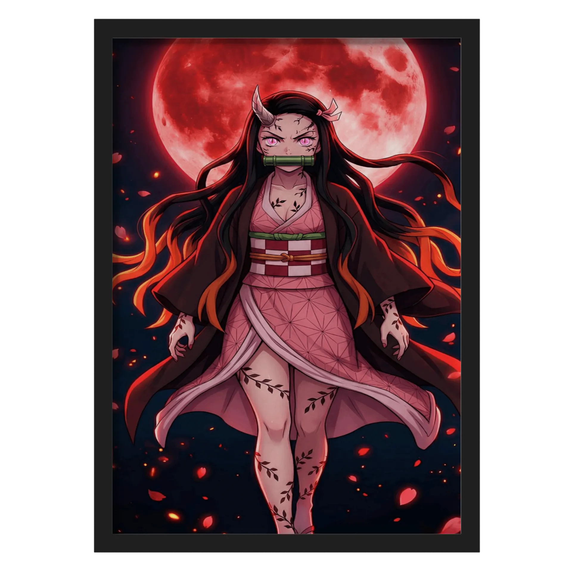 Quadro A3 personalizado Com Vidro Nezuko Kamado - Imagem 1