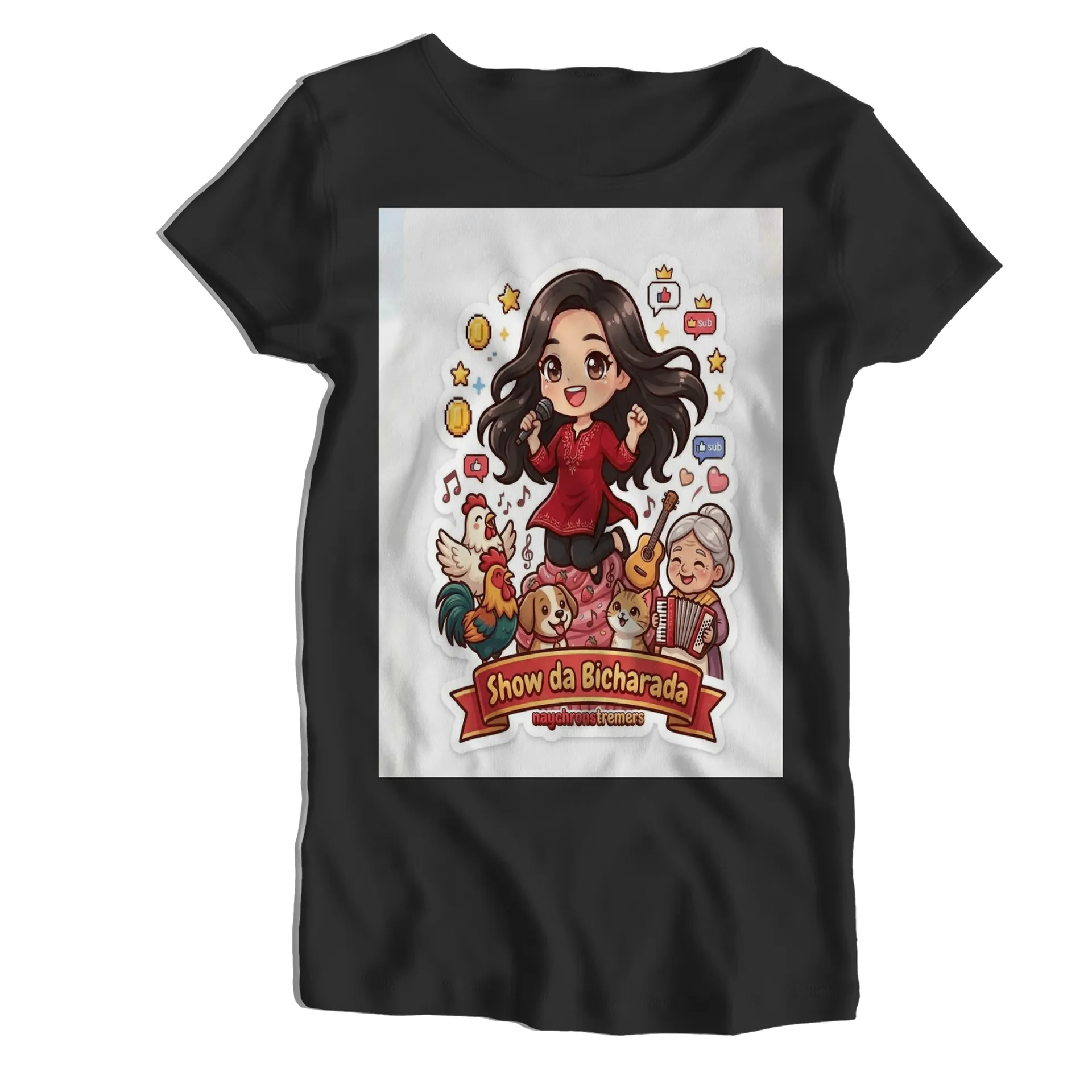 Camiseta Babylook Show da Bicharada Chibi 100% Algodão - Imagem 1