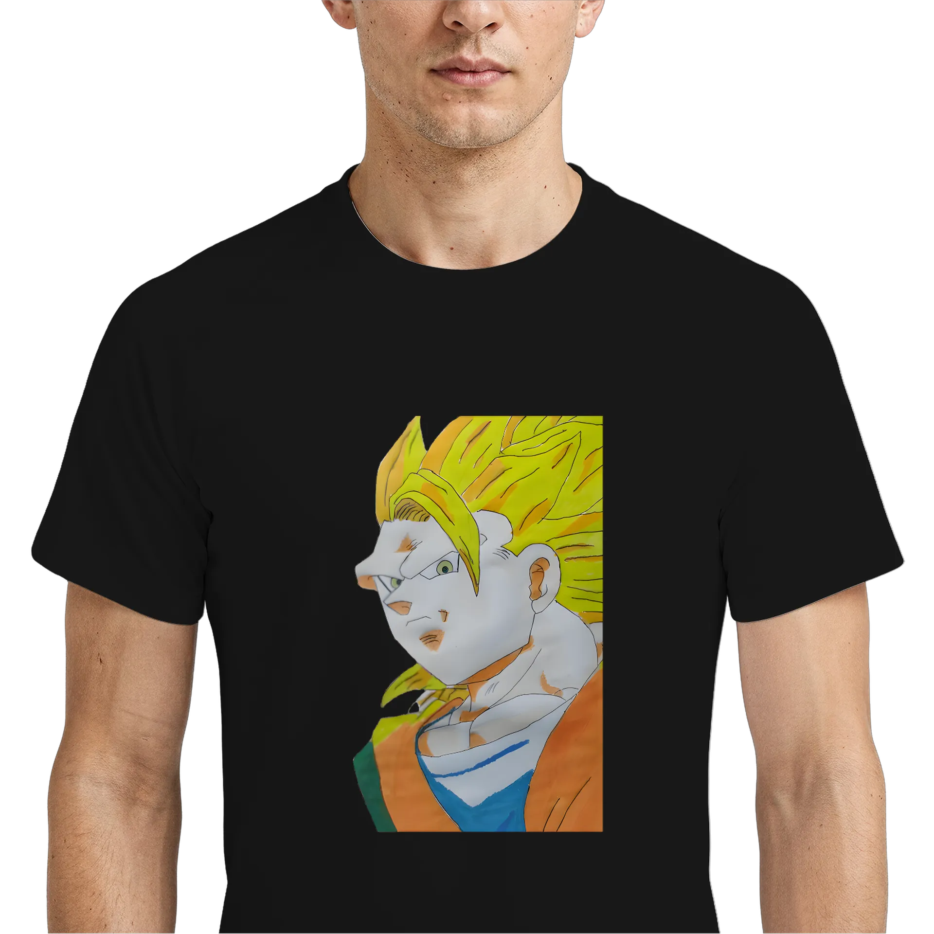 Camiseta Dry Fit Personagem Anime Cabelo Amarelo 100% - Imagem 4