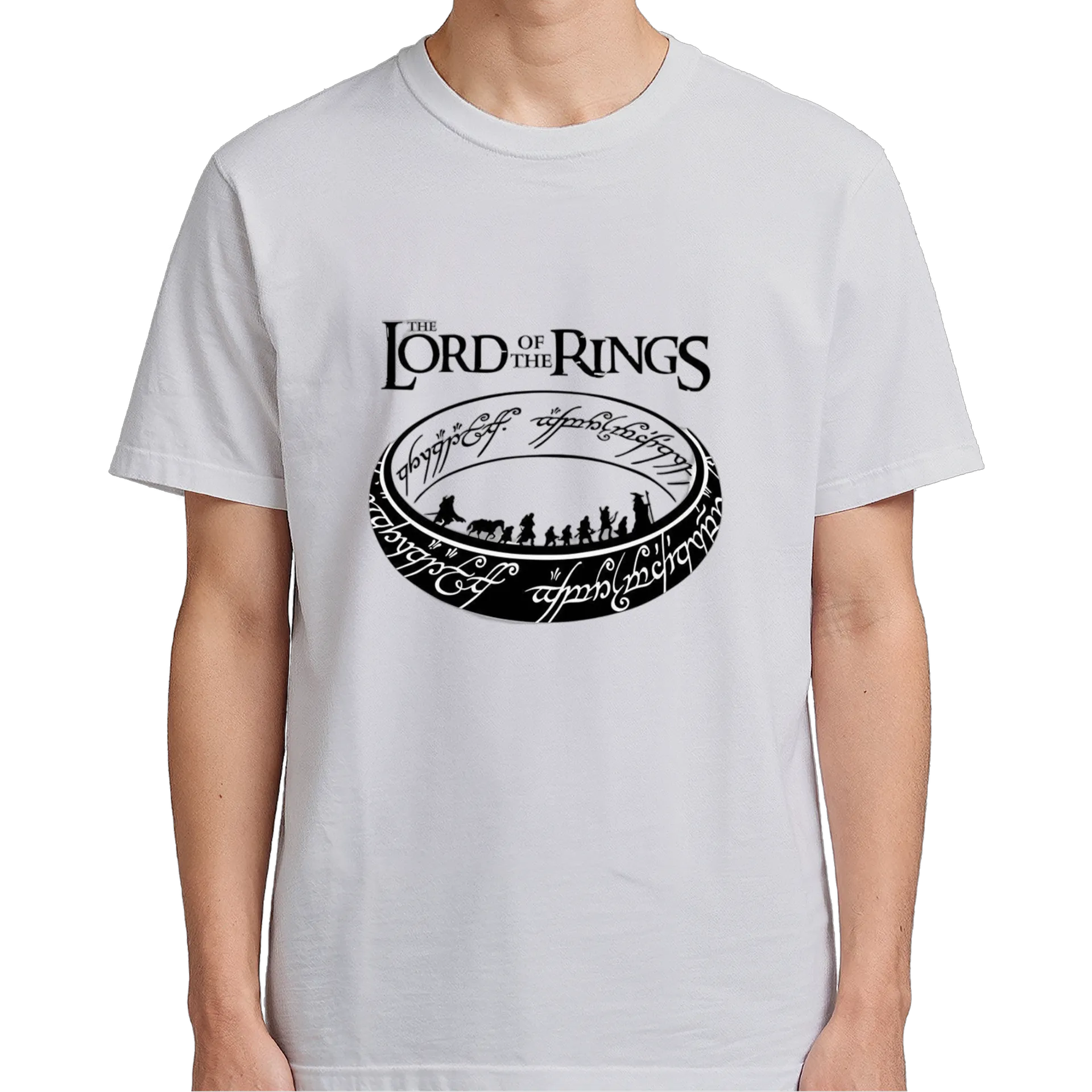 Camiseta Senhor dos Anéis Estampa Preto 100% Algodão - Imagem 5