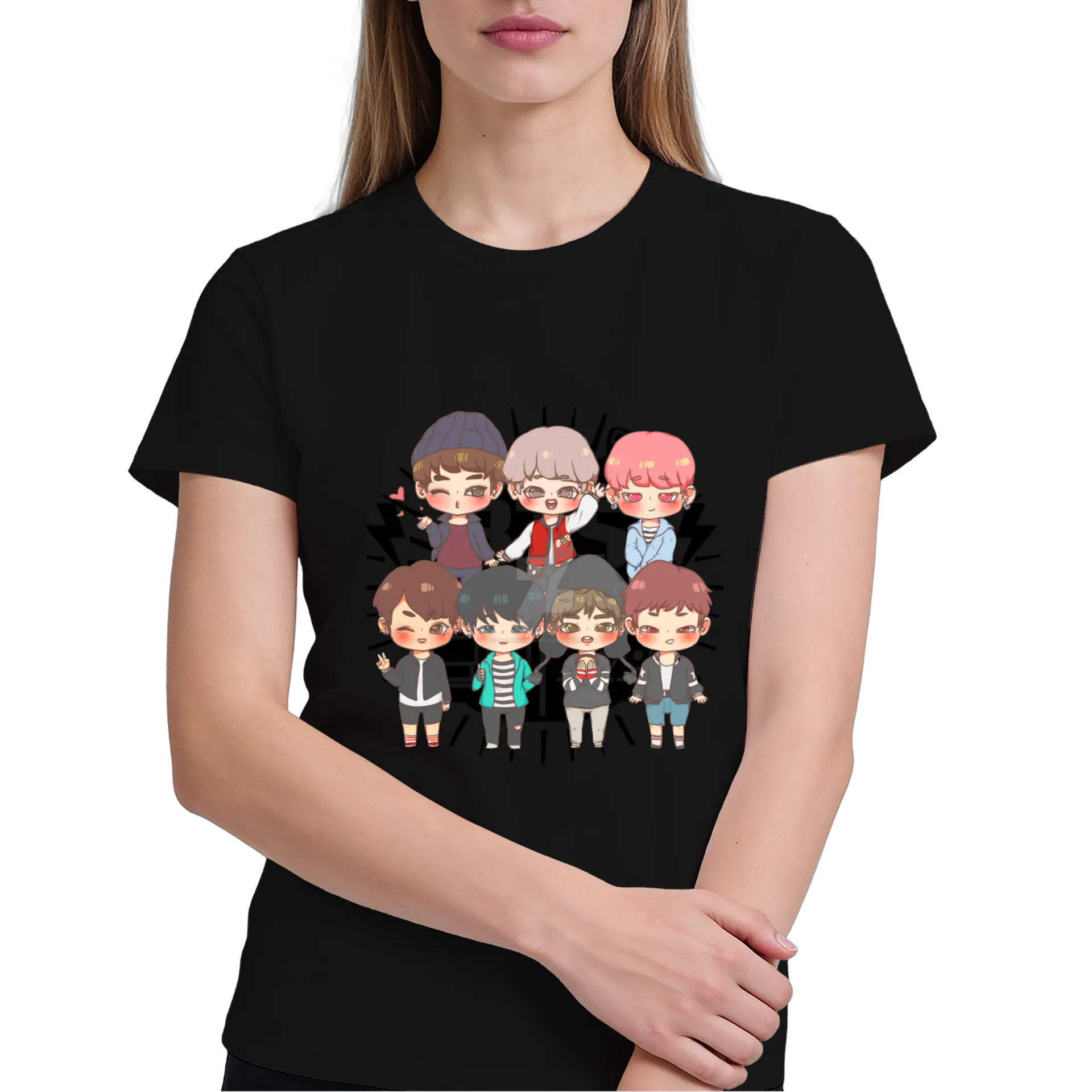Camiseta Estampa Chibi Personagens Diversos 100% Algodão - Imagem 4