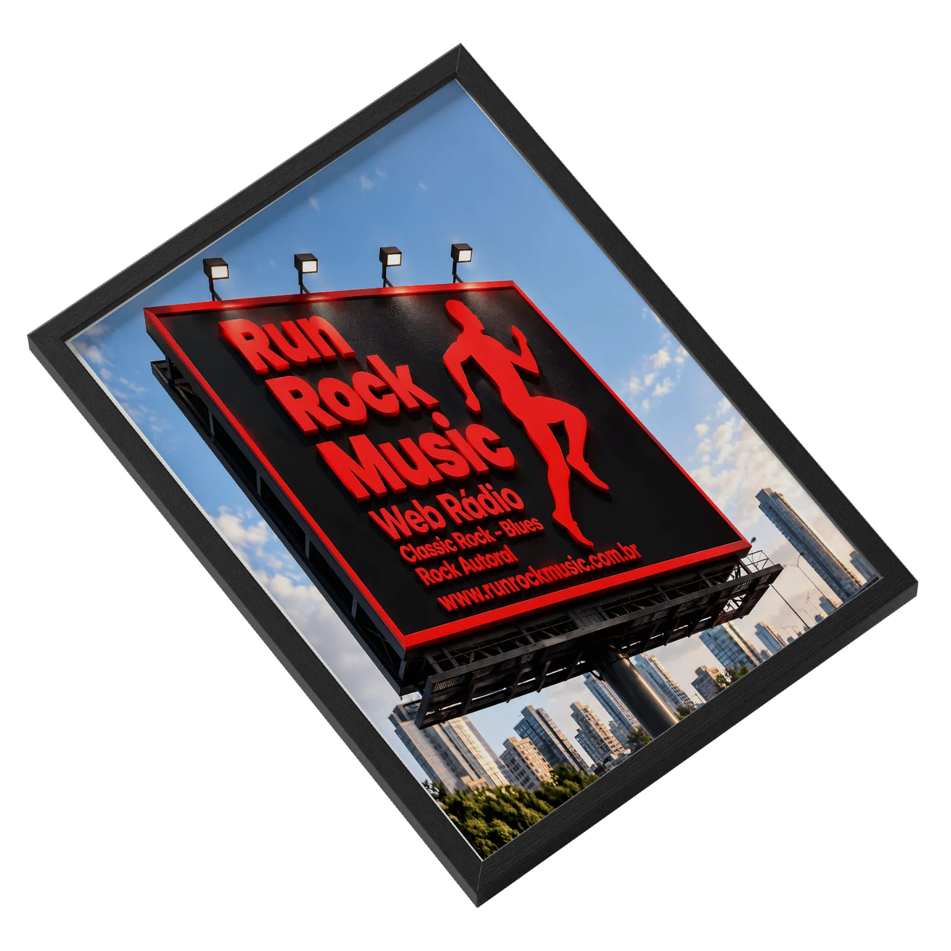 Quadro Signage Run Rock Music A3 com Vidro MDF e Vidro de RUN ROCK MUSIC — imagem 2 de 3