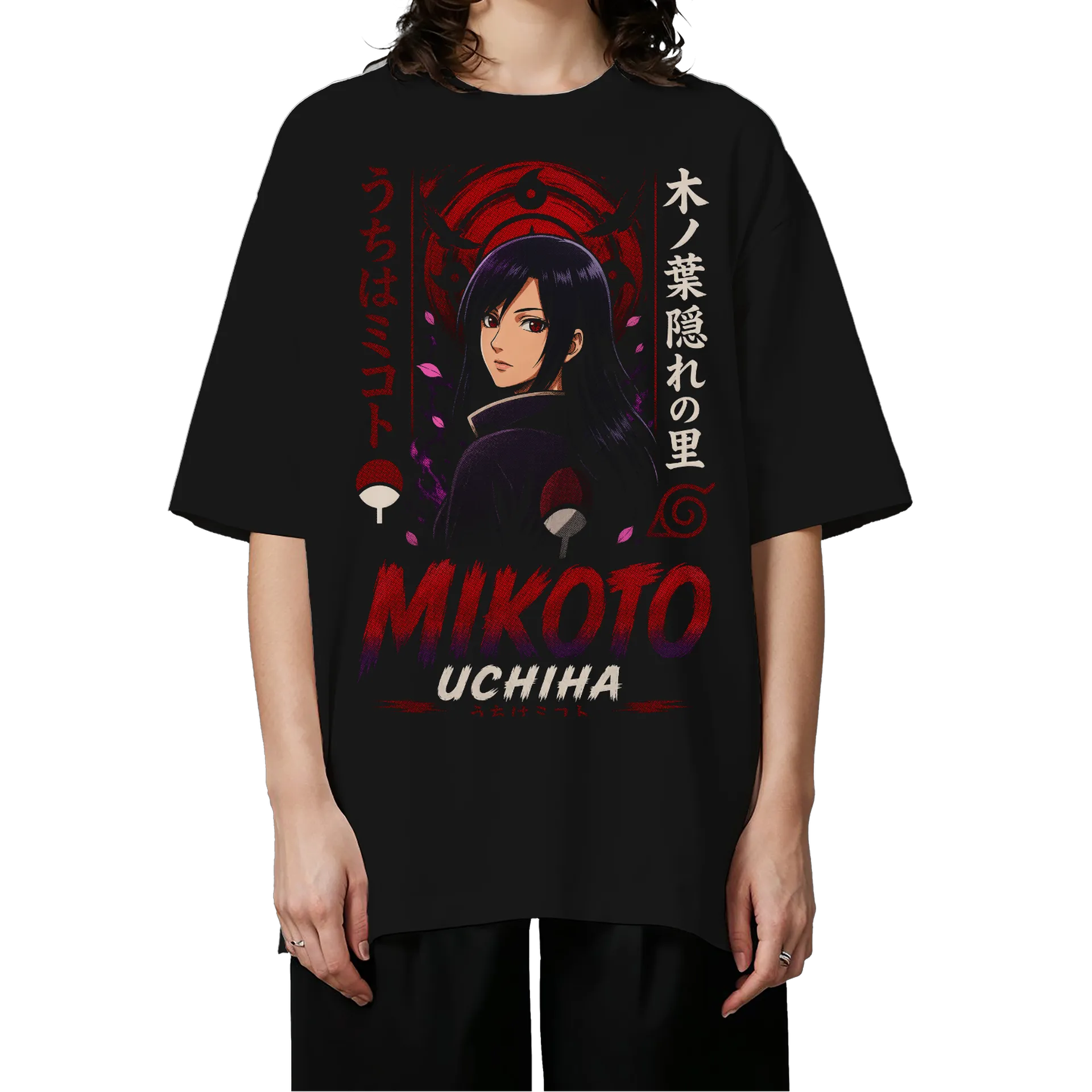 Camiseta Oversized Mikoto Uchiha Anime Naruto Premium - Imagem 3