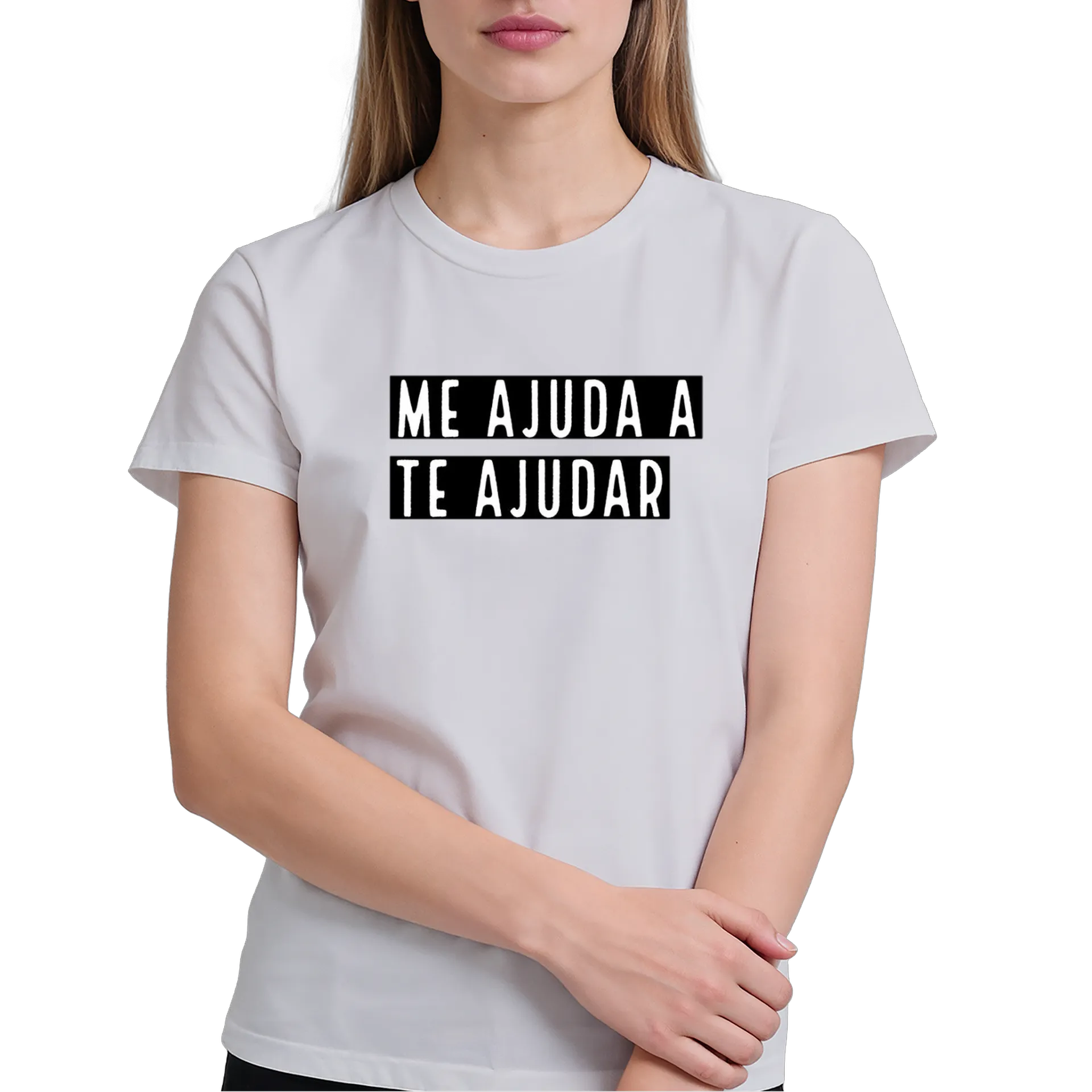 Camiseta Estampa Tipográfica Me Ajuda 100% Algodão - Imagem 4