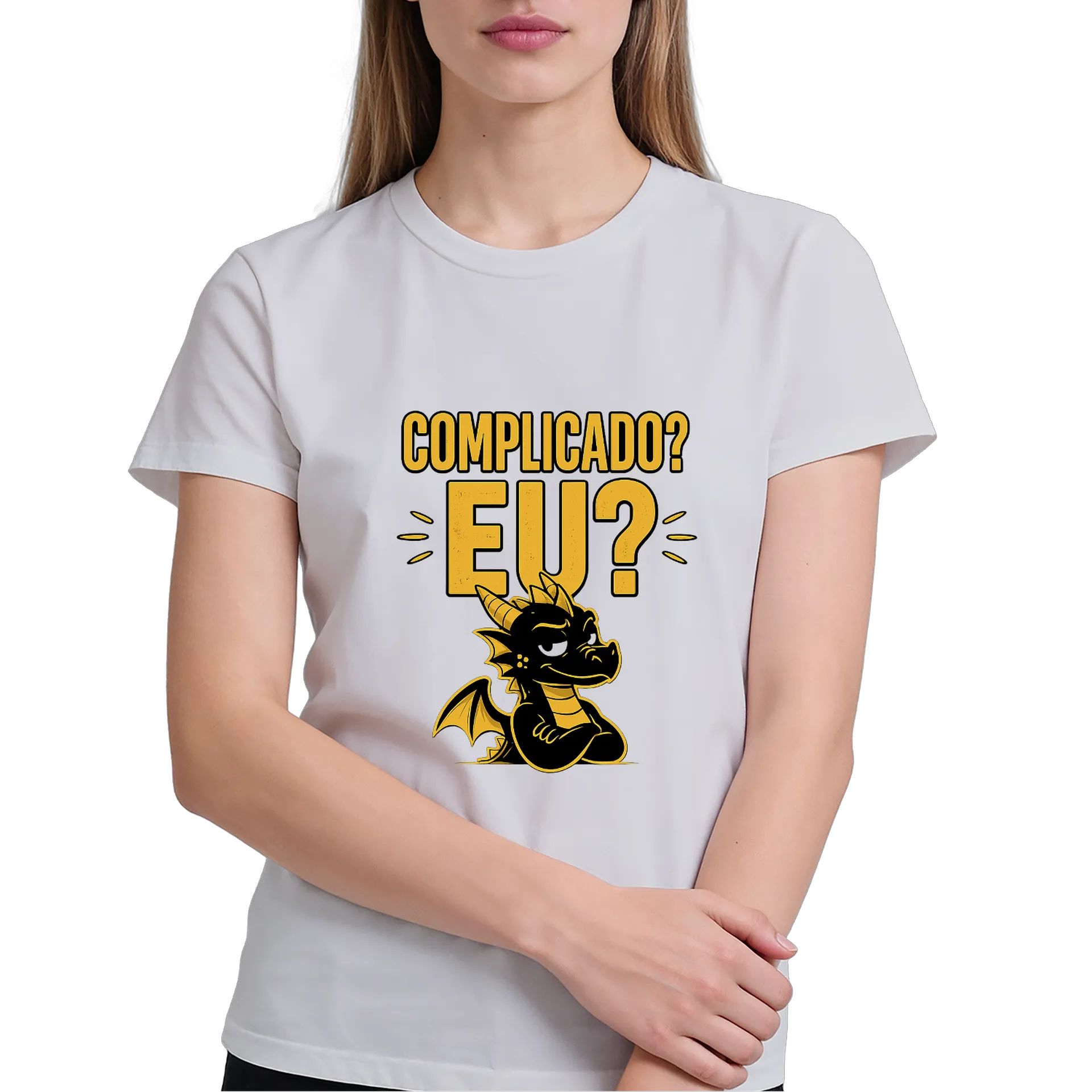 Camiseta Personalizada Complicado? EU? 100% Algodão - Imagem 4