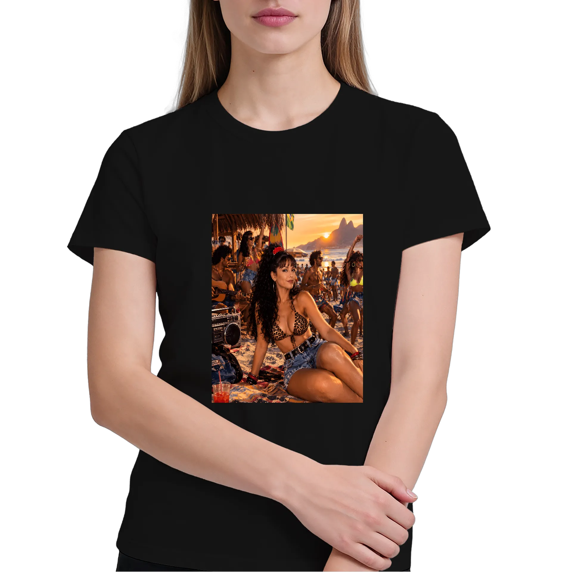 Camiseta Estampa Festejo Praia Leopardo 100% Algodão - Imagem 3