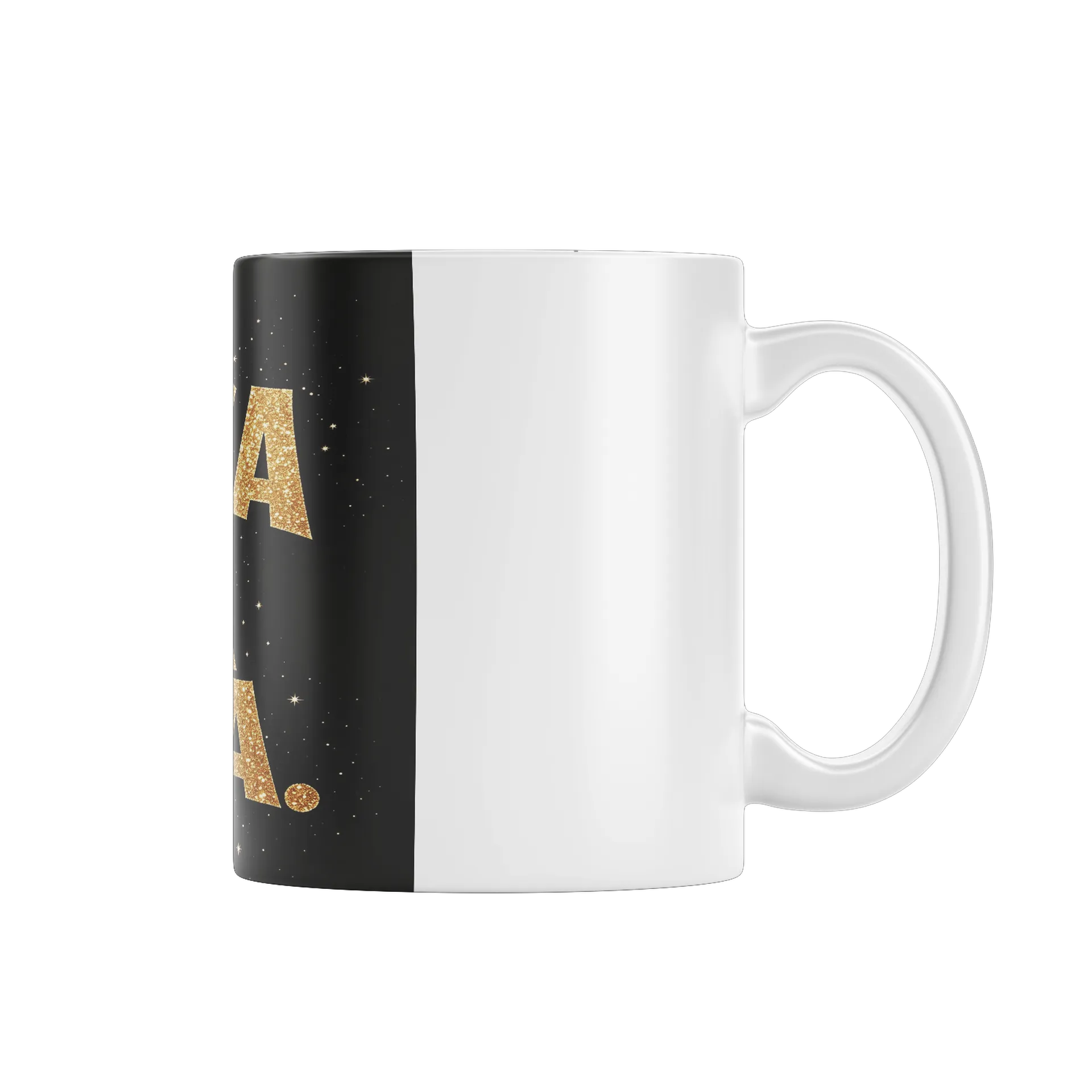 Caneca Porcelana Mensagem Sombria Ouro 325ml - Imagem 1