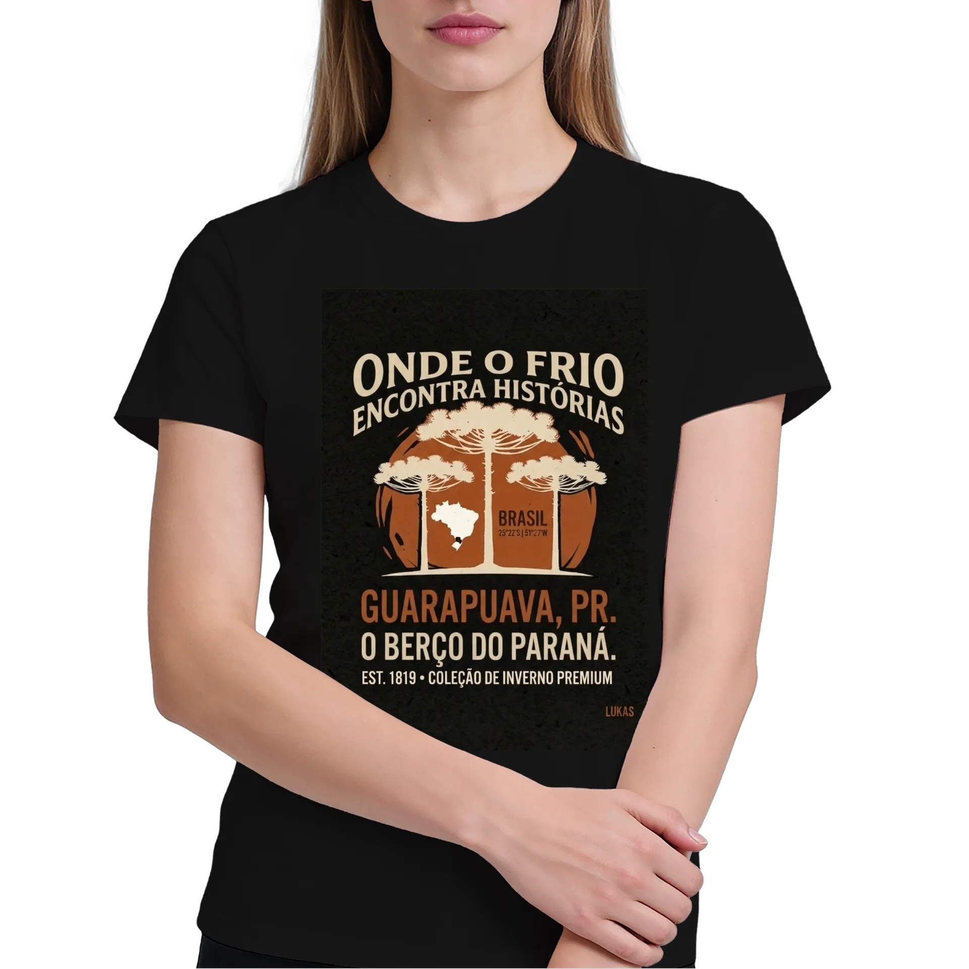 Camiseta Onde o Frio Encontra Histórias 100% Algodão de O Lukas — imagem 3 de 6