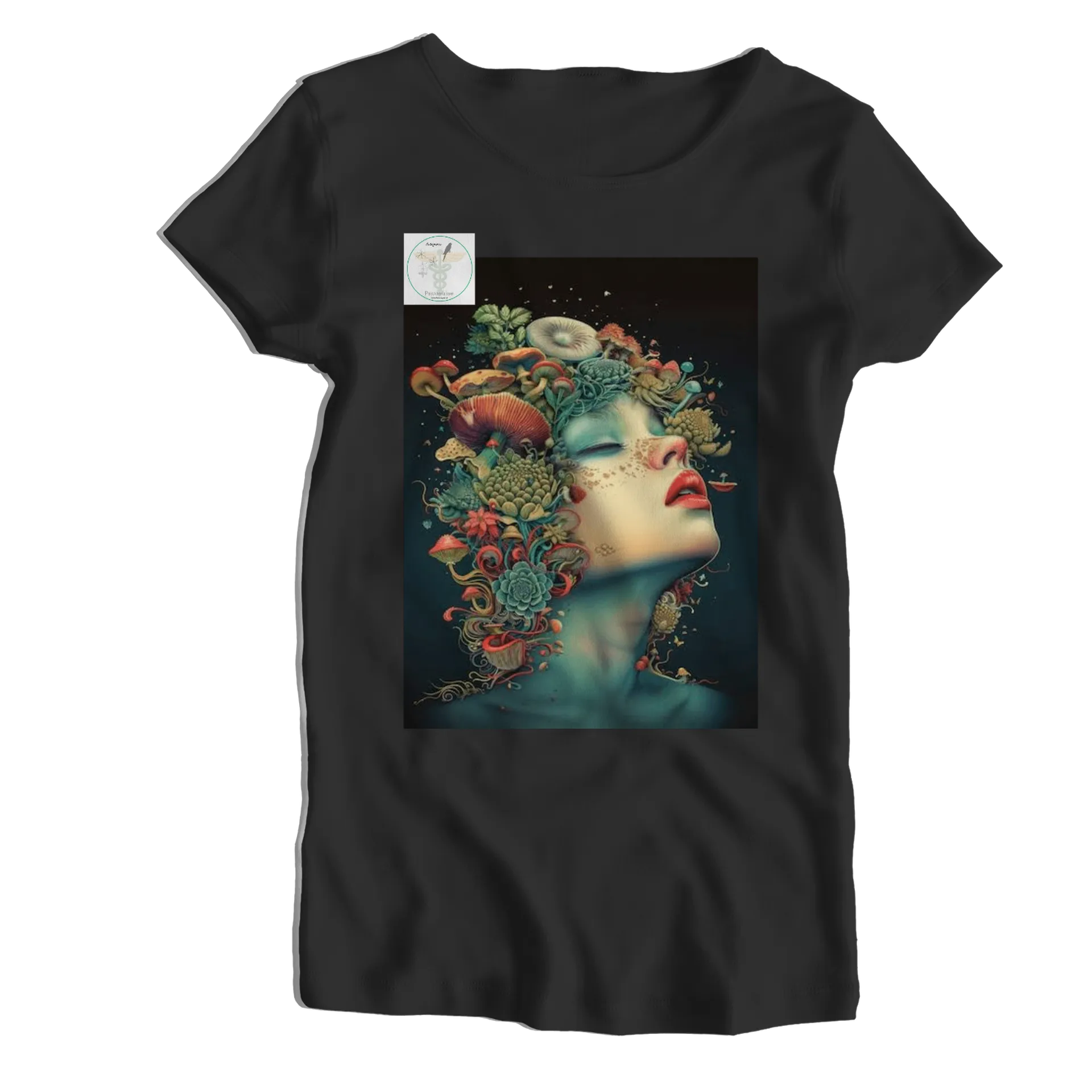 Camiseta Babylook Mulher com Flores 100% Algodão - Imagem 1