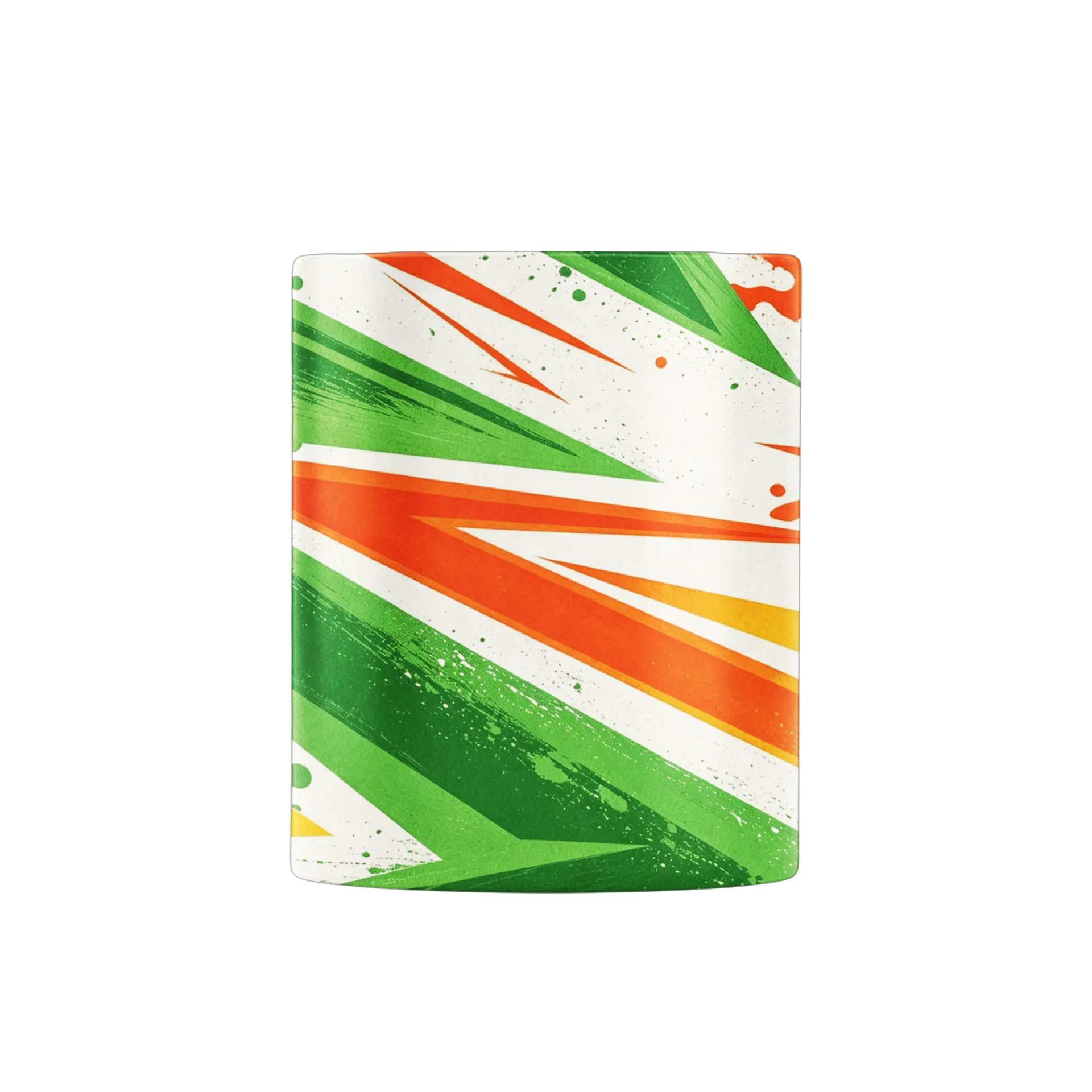 Caneca Cerâmica Estampa Abstrata Verde Laranja 325ml - Imagem 2