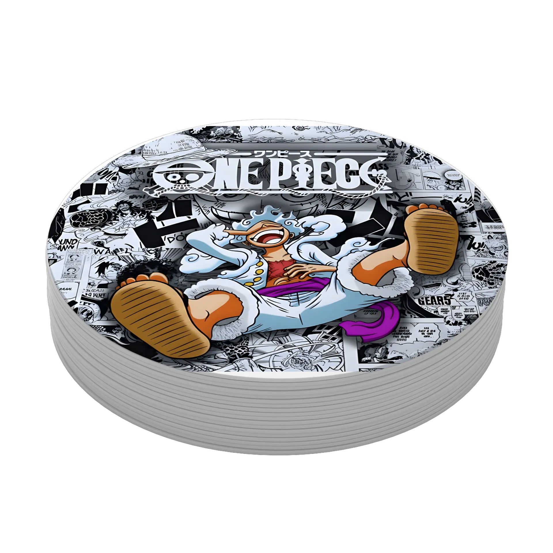 Porta-copo Luffy One Piece Estilo Mangá MDF - Imagem 3
