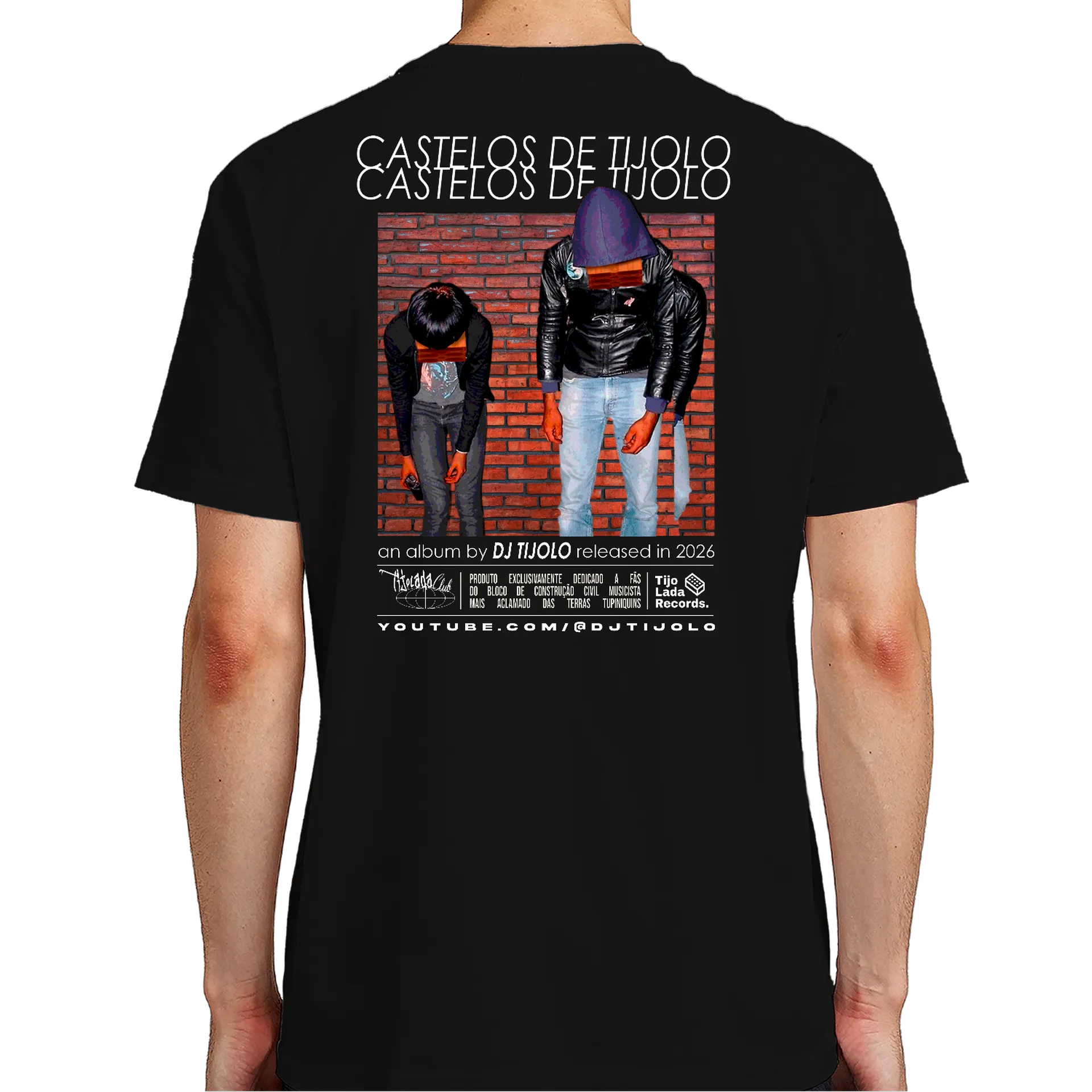 Camiseta Castelos de Tijolo - Costas - 100% Algodão de DJ TIJOLO — imagem 1 de 6