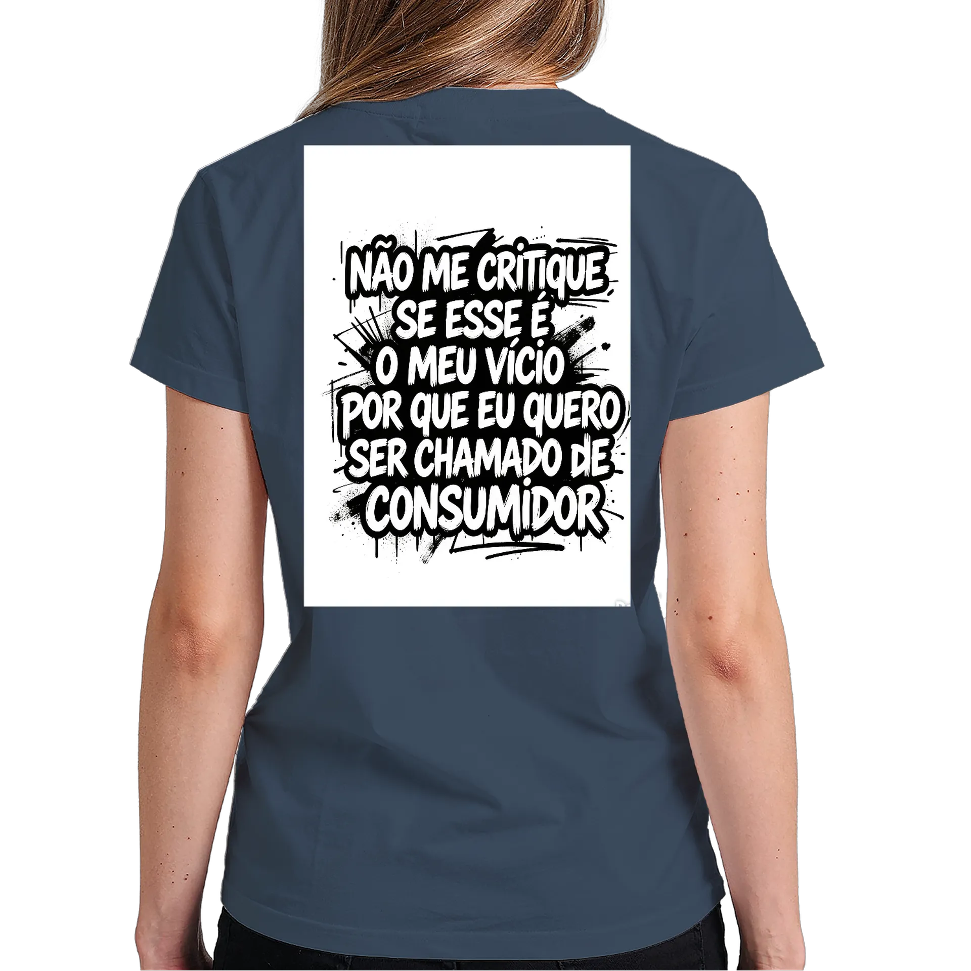 Camiseta Viciados em Games 100% Algodão Azul Marinho - Imagem 6