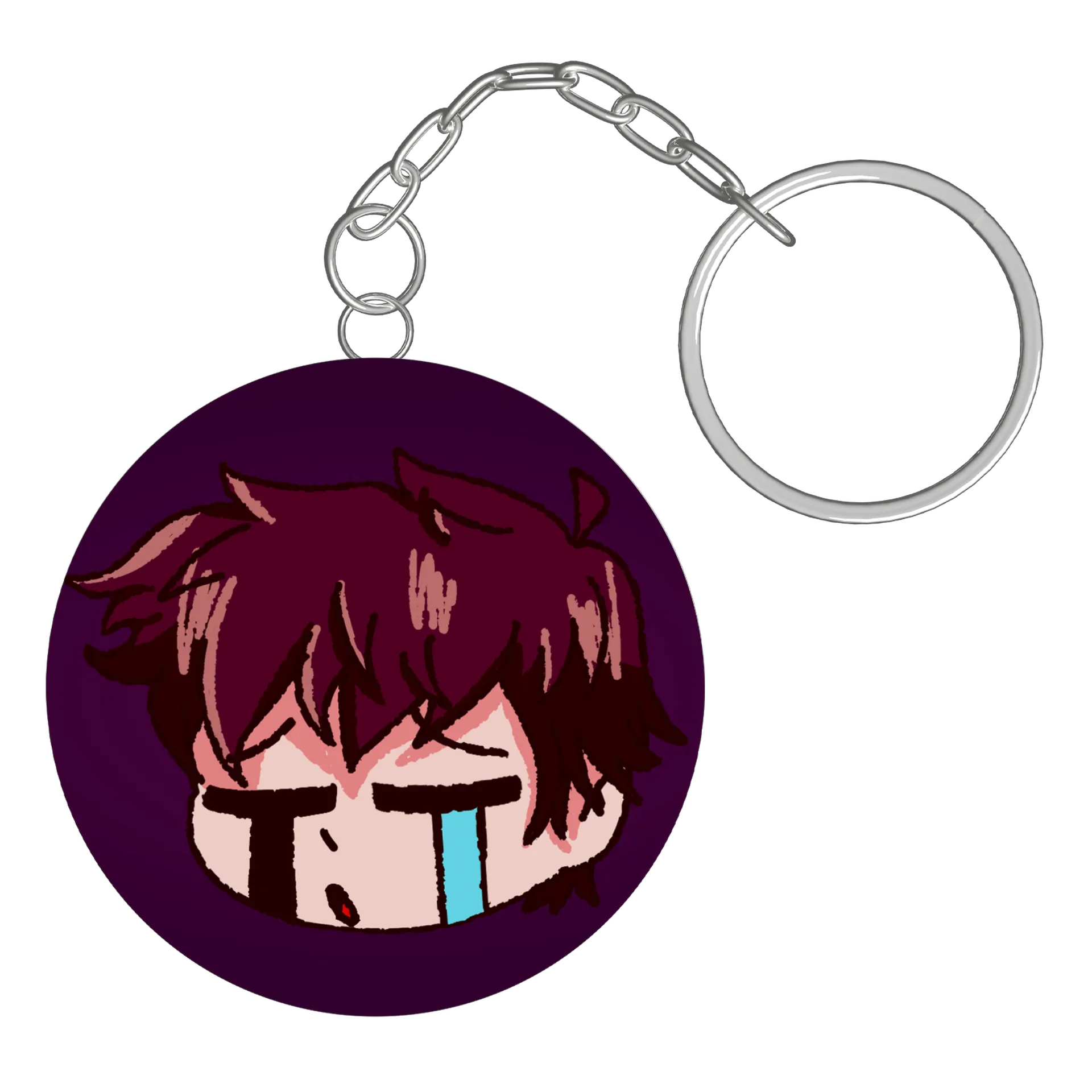 Chaveiro MDF Emote WX Triste C/ Fundo Roxo - Imagem 3