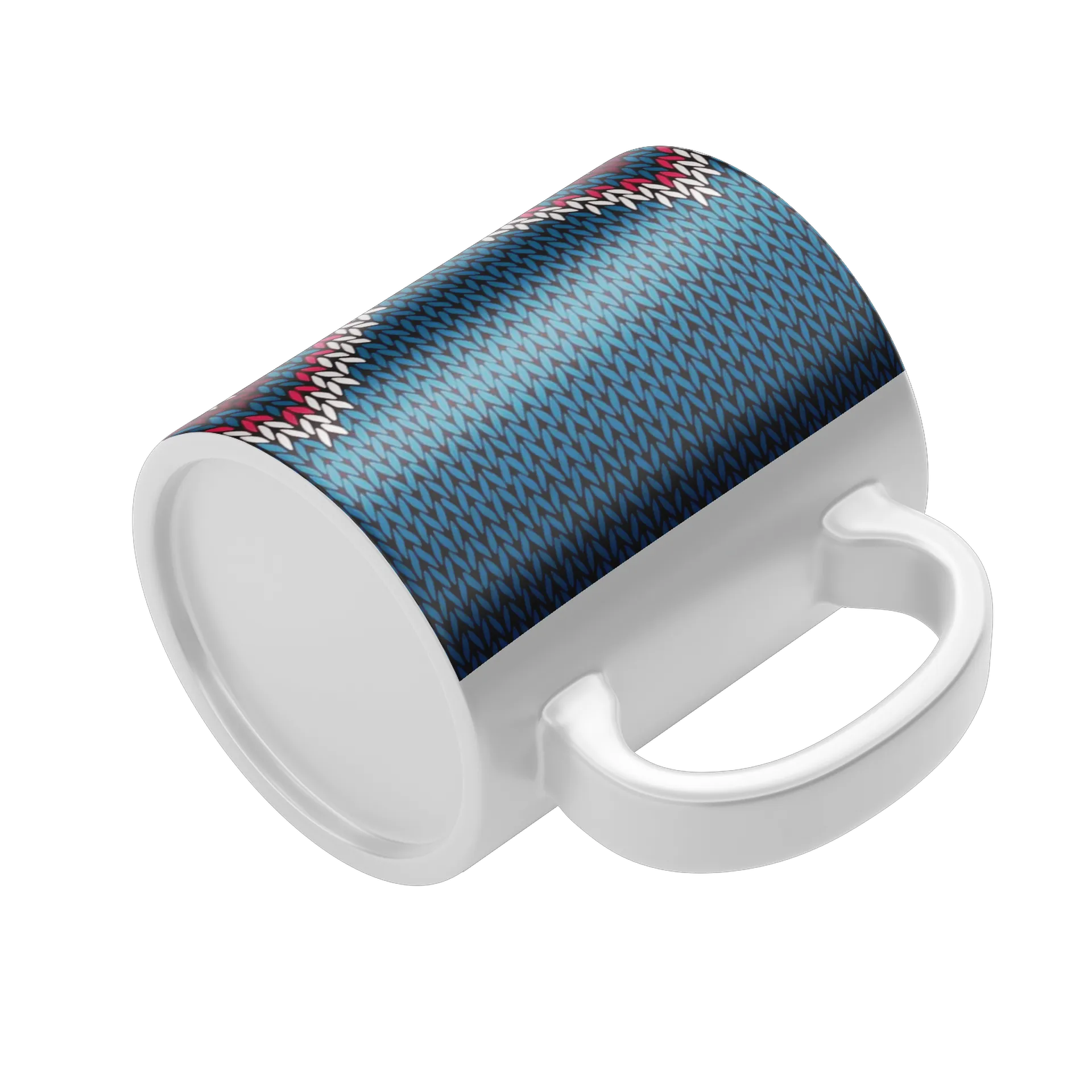 Caneca Porcelana Estampa Tribal Azul Rosa 325ml - Imagem 4