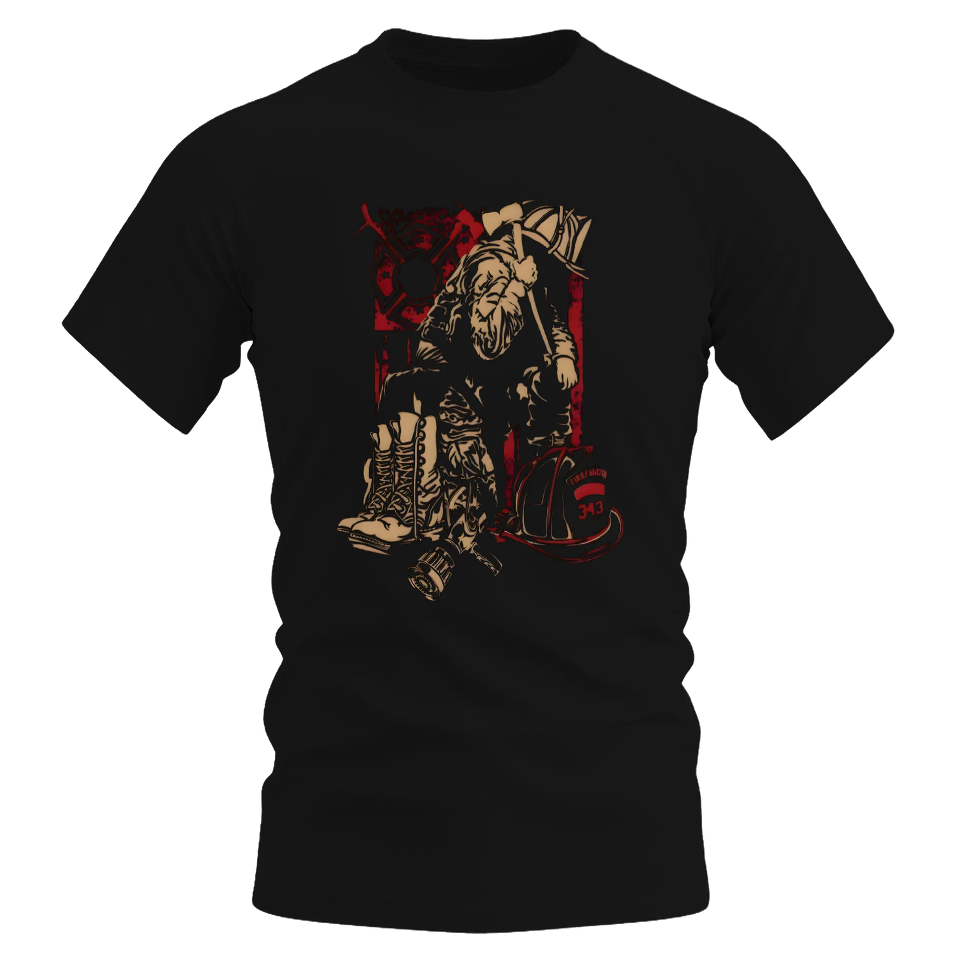 Camiseta Dry Fit Guerreiro Medieval Ilustração Vermelha e - Imagem 1
