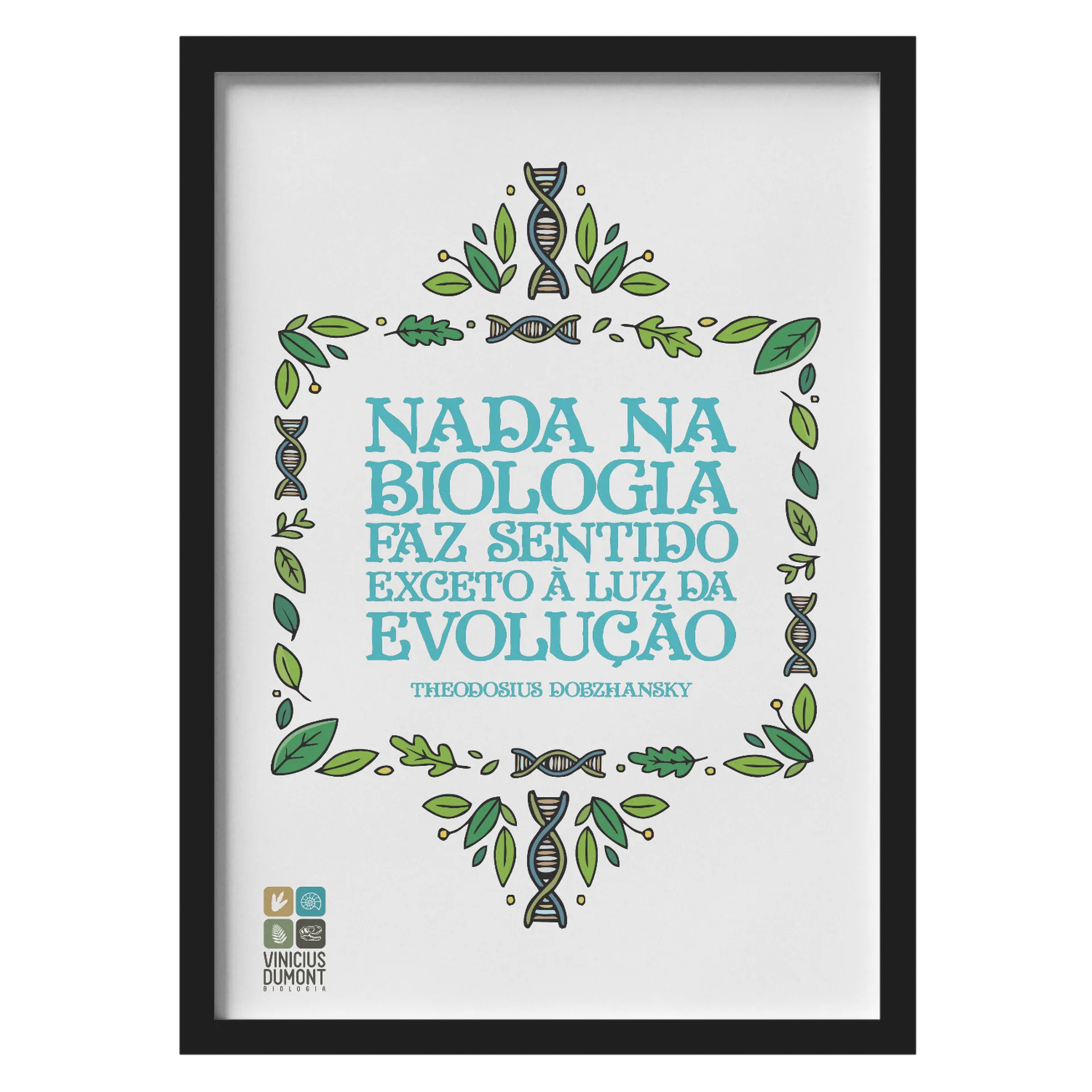 Quadro Tipográfico Biologia Evolução A3 de Vinicius Dumont