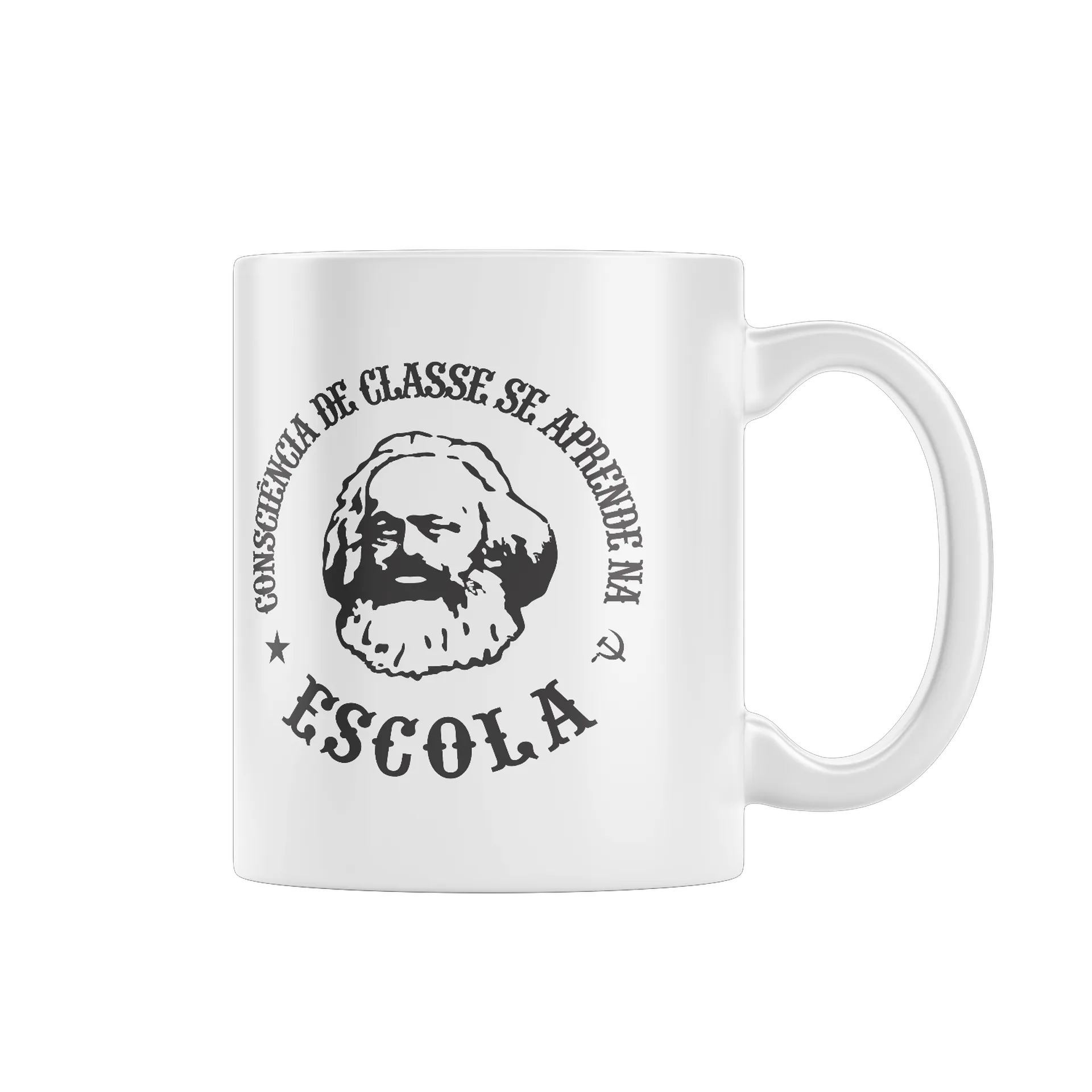 Caneca Porcelana Estampa Consciência de Classe 325ml - Imagem 1