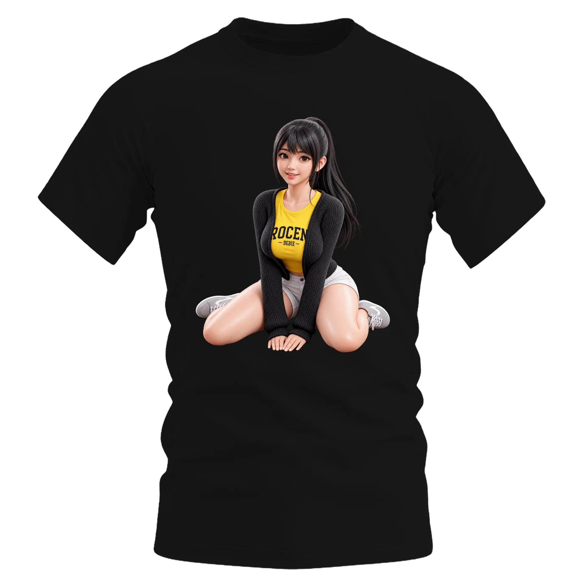 Camiseta Dry Fit Personagem com Estampa Tipográfica Amarela - Imagem 1