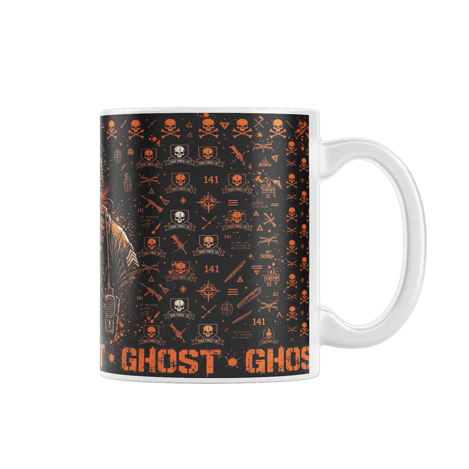 Caneca Soldado com Máscara de Caveira Estilo Grunge 325ml de gabriel — imagem 1 de 4