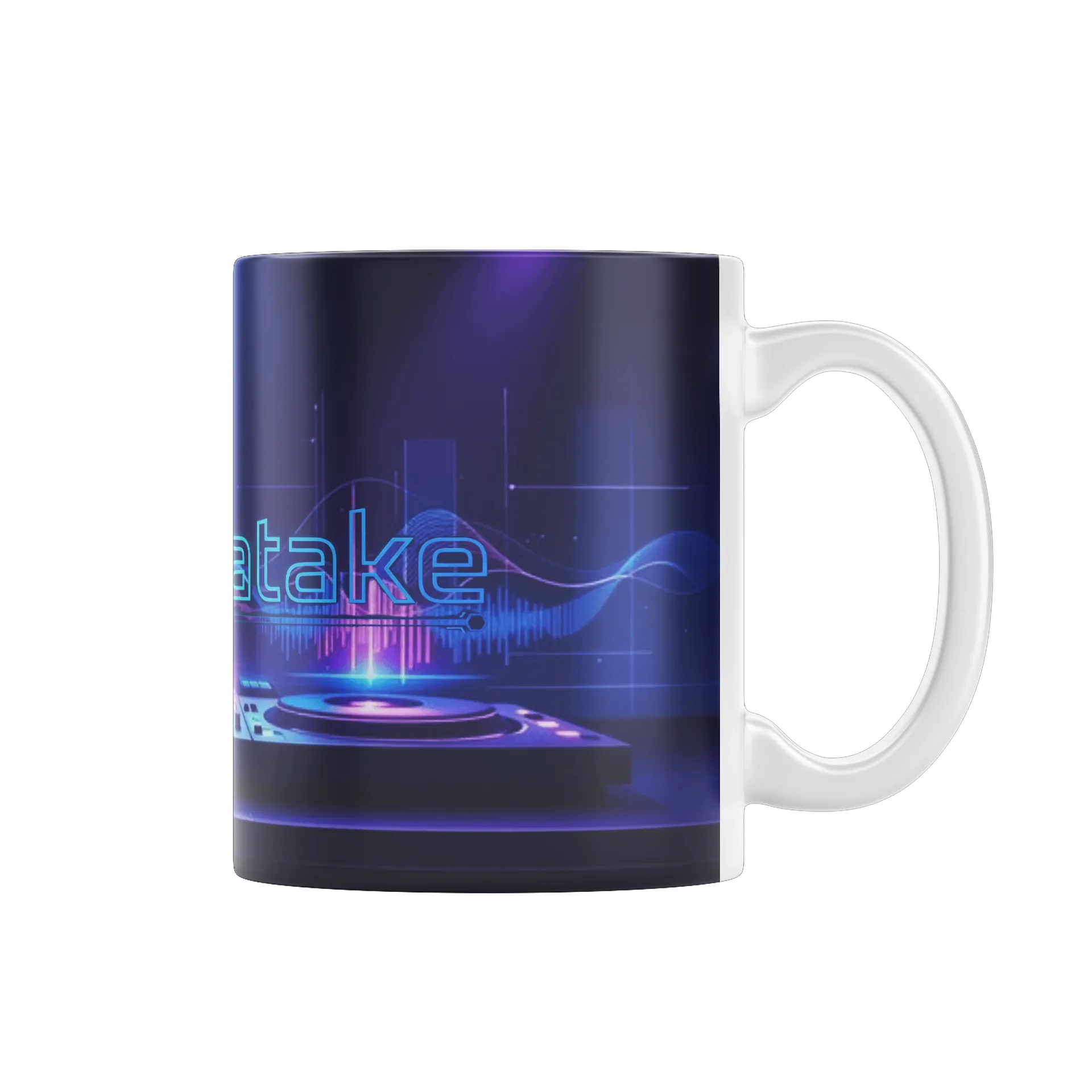 Caneca Logo MivuriHatake DJ Neon Azul e Roxo 325ml de MiyuriHatake — imagem 3 de 4