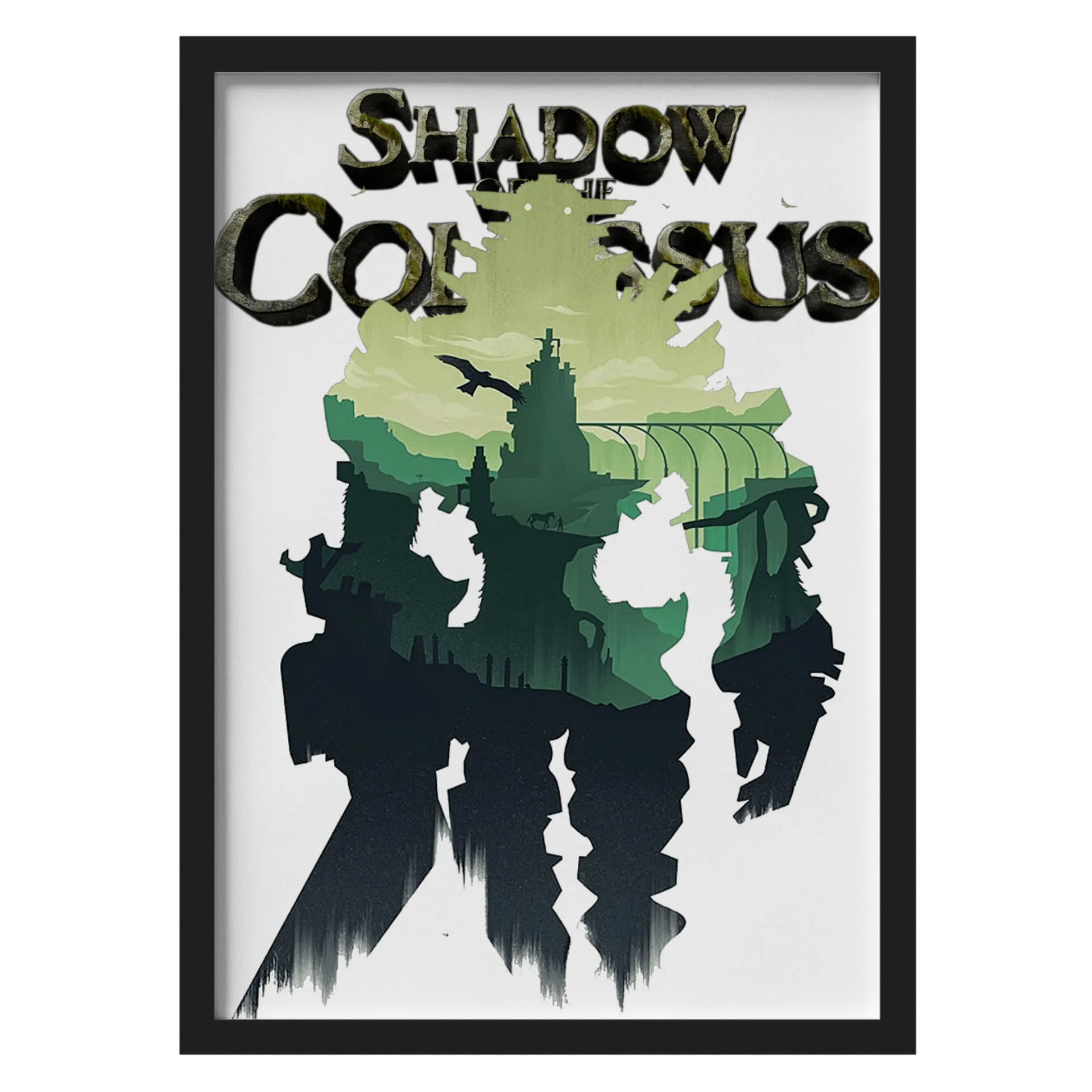 Quadro Shadow of the Colossus A3 MDF e Vidro - Imagem 1