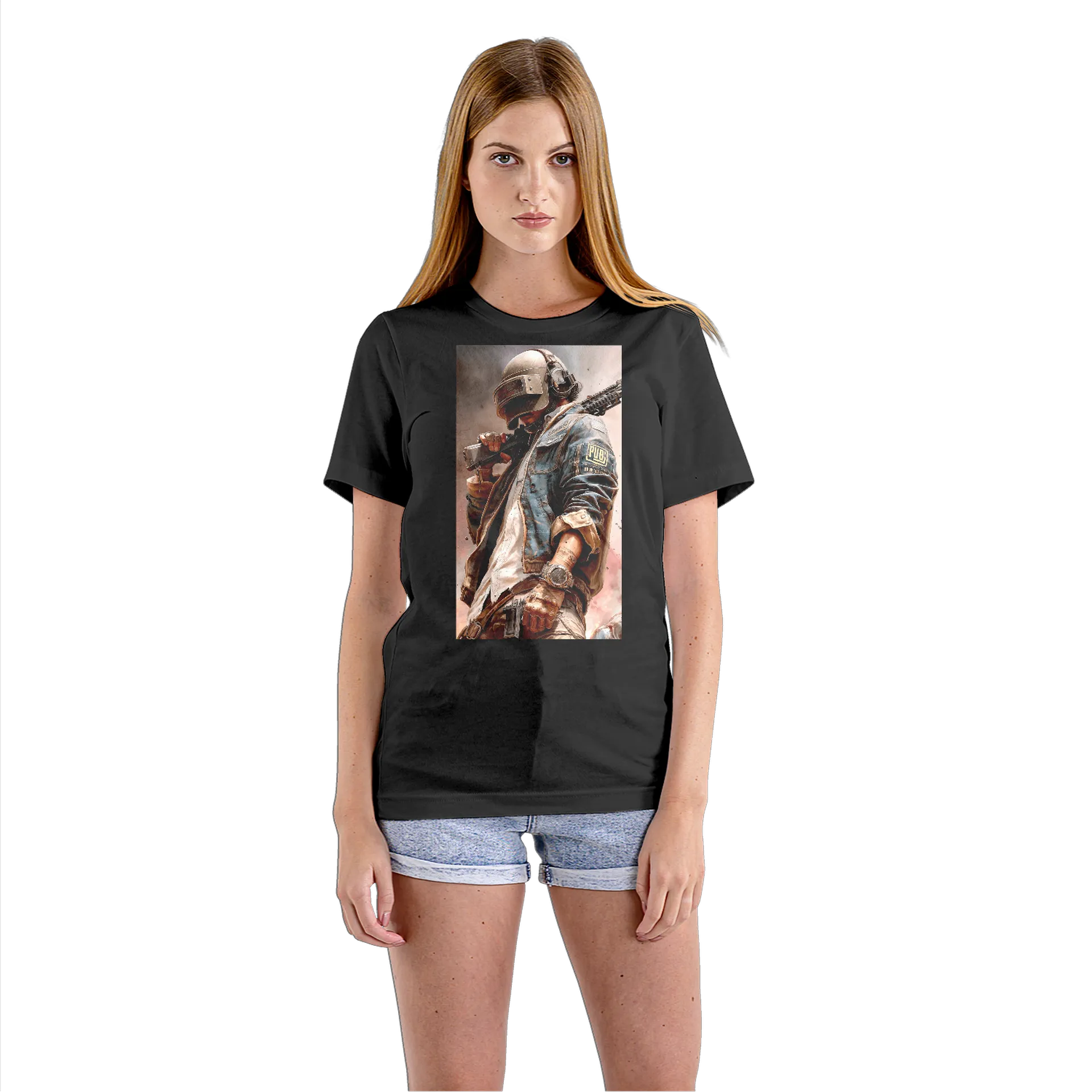 Camiseta Babylook Personagem PUBG Armado 100% Algodão - Imagem 3