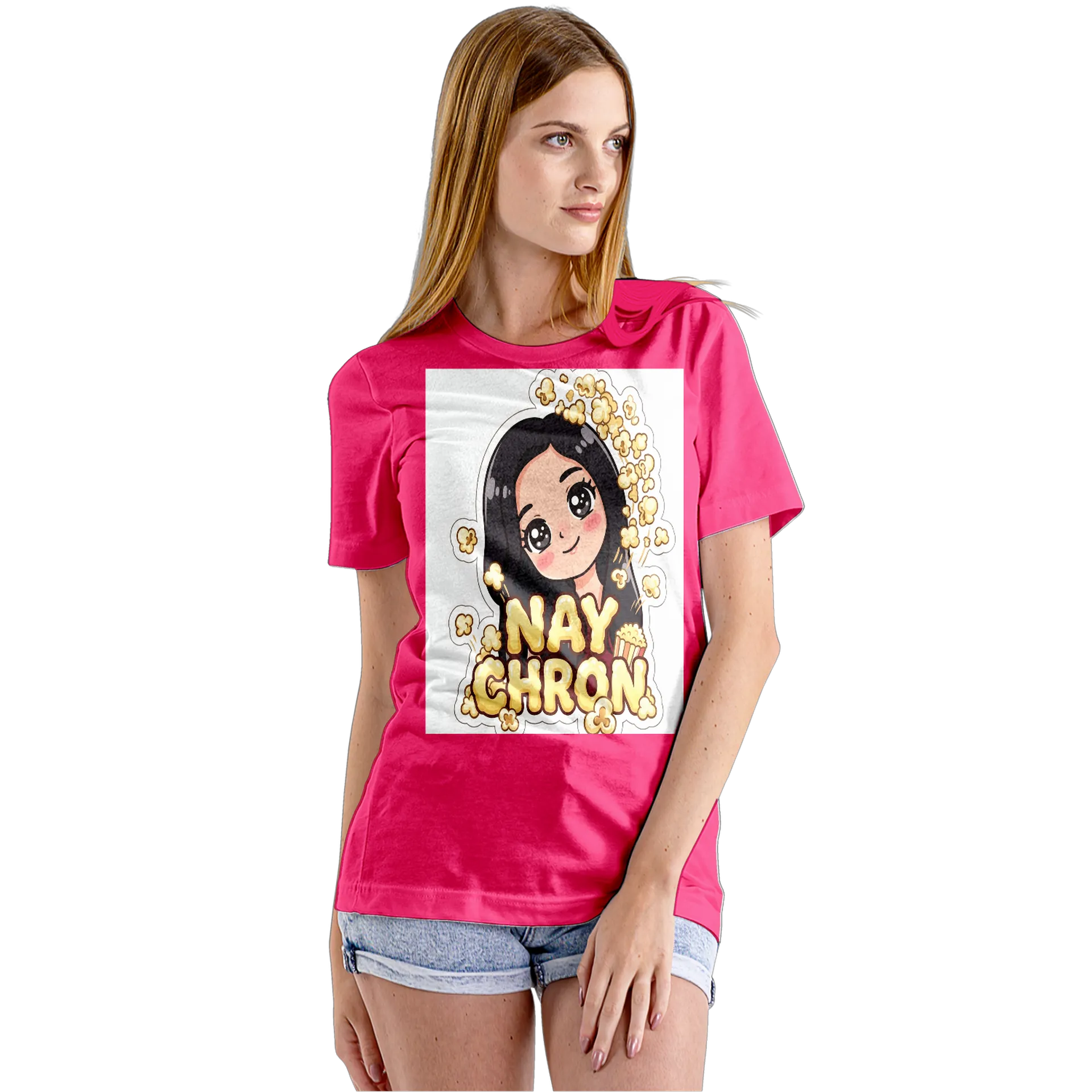 Camiseta Babylook Nay Chon Cartoon Pipoca 100% Algodão - Imagem 5
