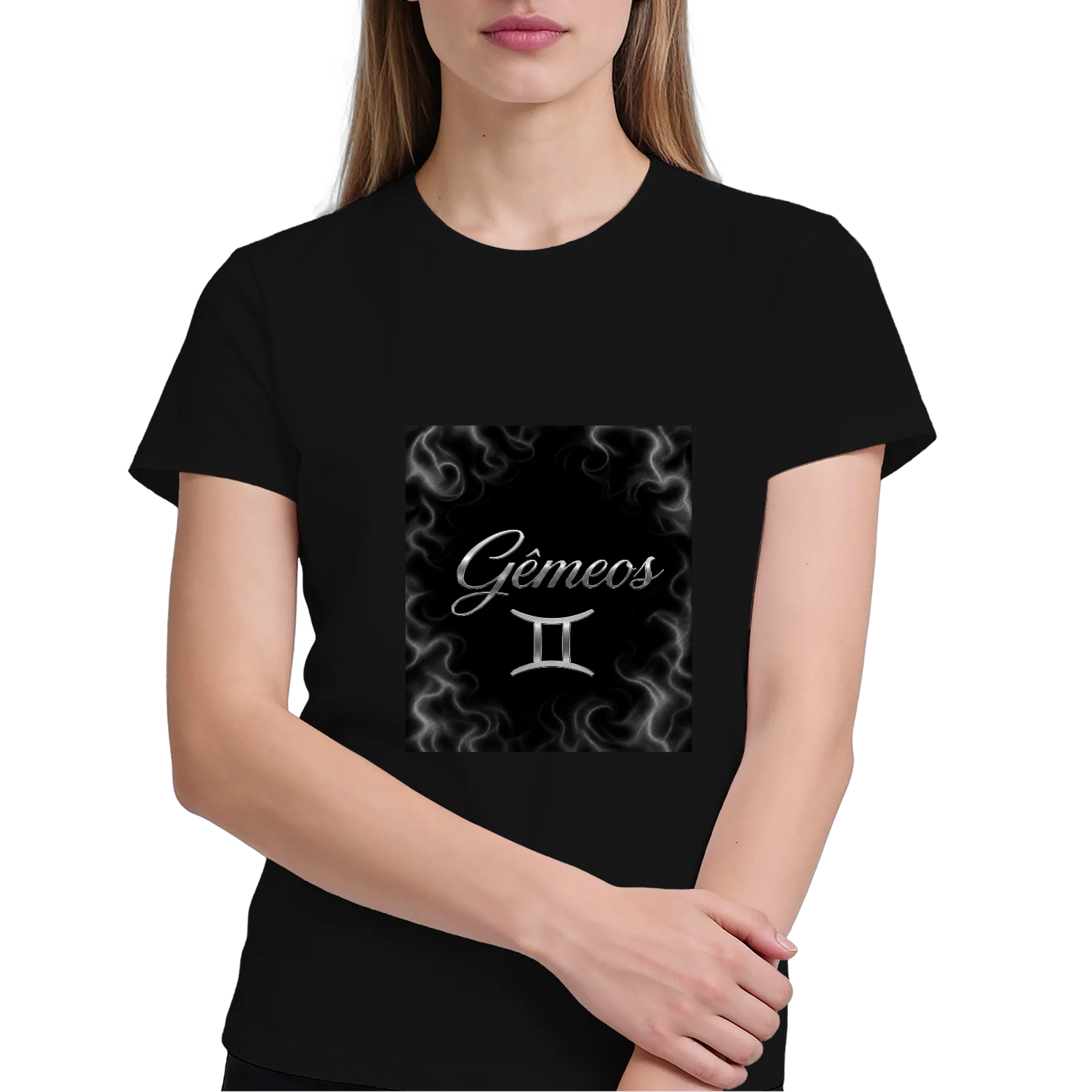 Camiseta Gêmeos Estampa Cinza Preto 100% Algodão - Imagem 4