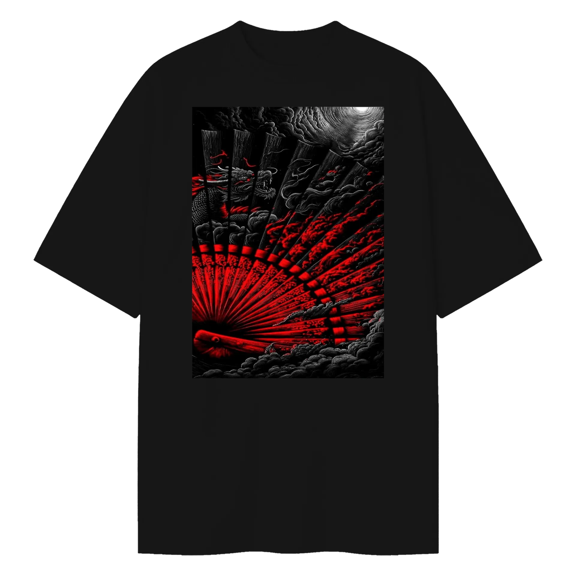 Camiseta Oversized Estampa Personalizada Preto 100% Algodão - Imagem 1