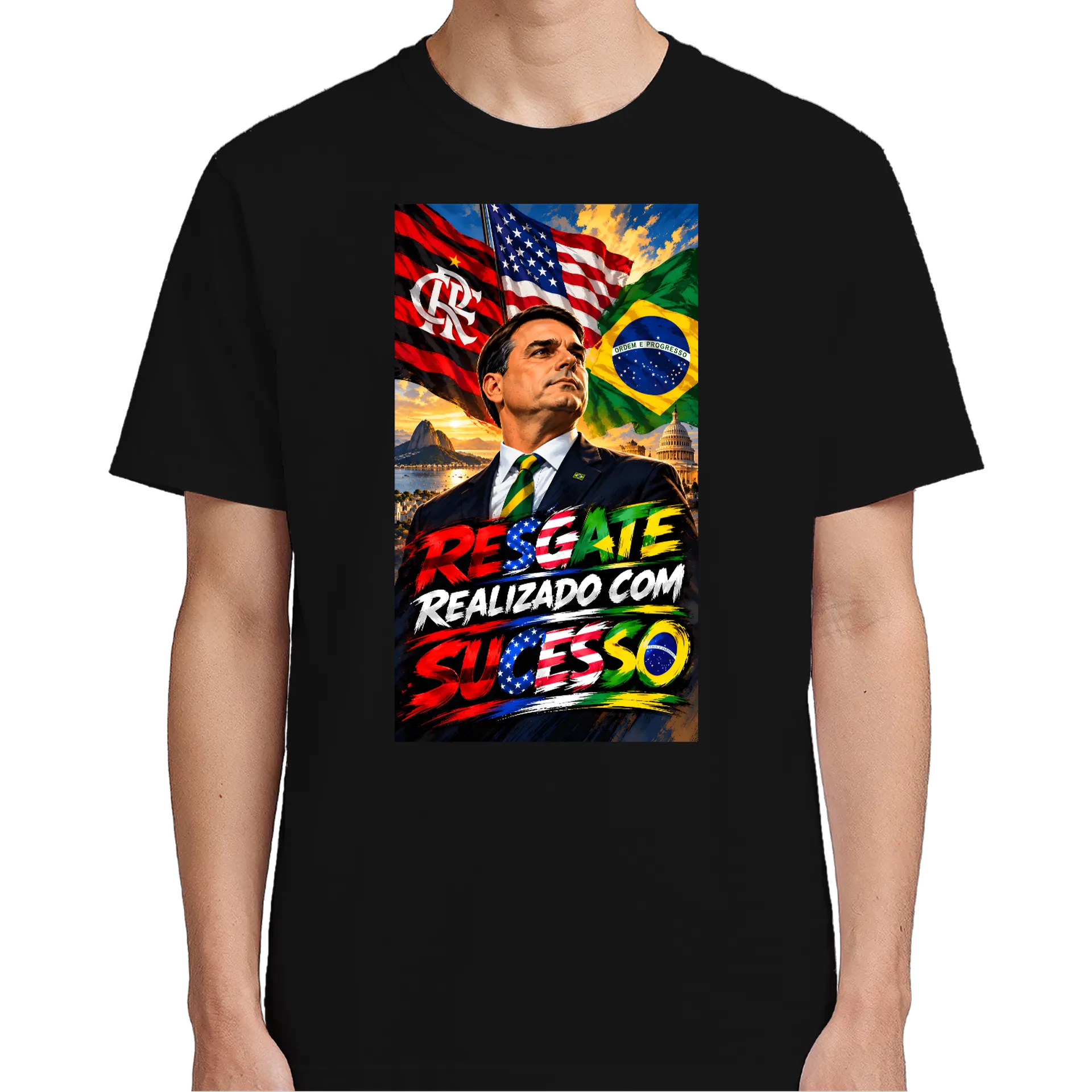 Camiseta Estampa RESGATE REALIZADO COM SUCESSO 100% Algodão - Imagem 4