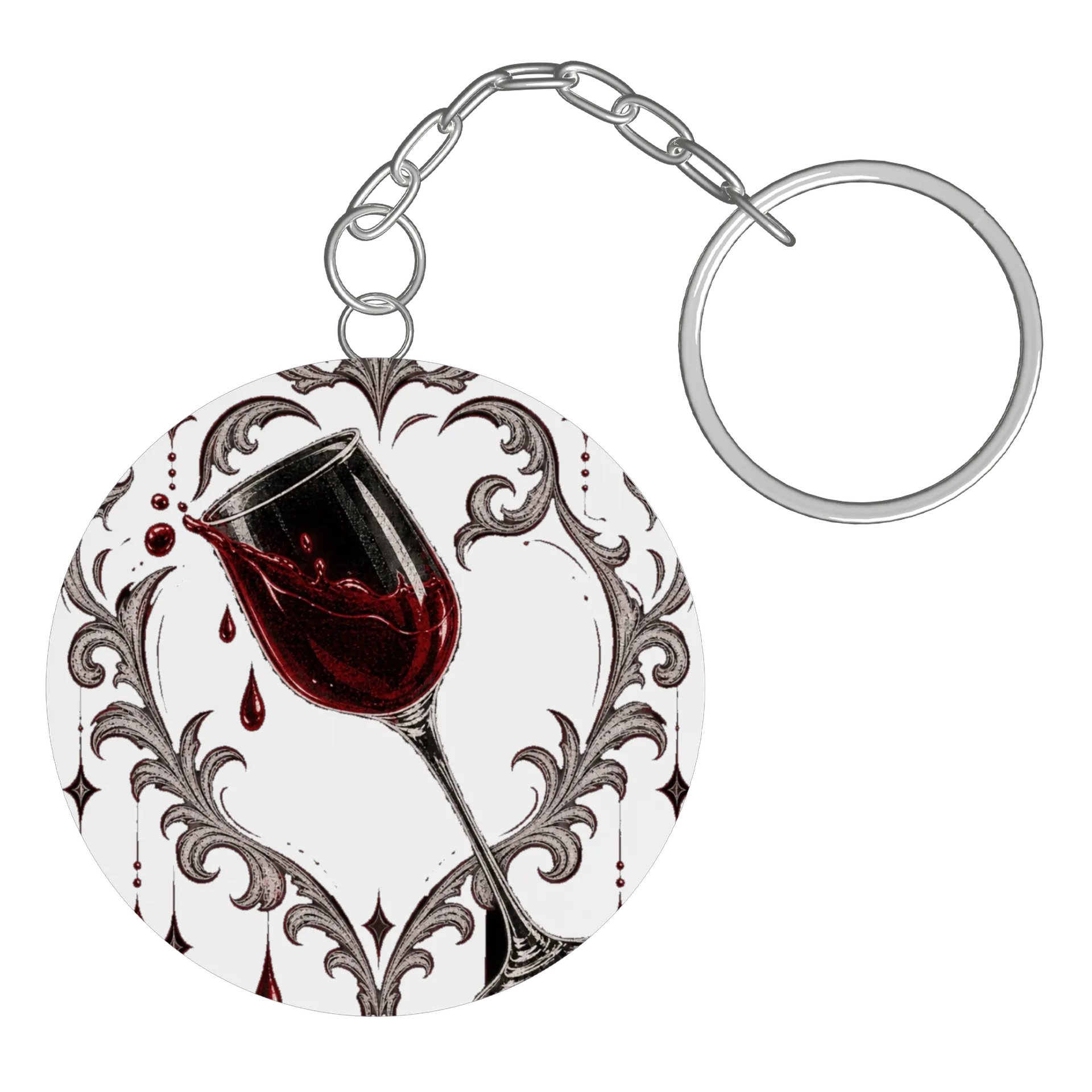 Chaveiro Taça de Vinho Ornamental Vermelha MDF - Imagem 2