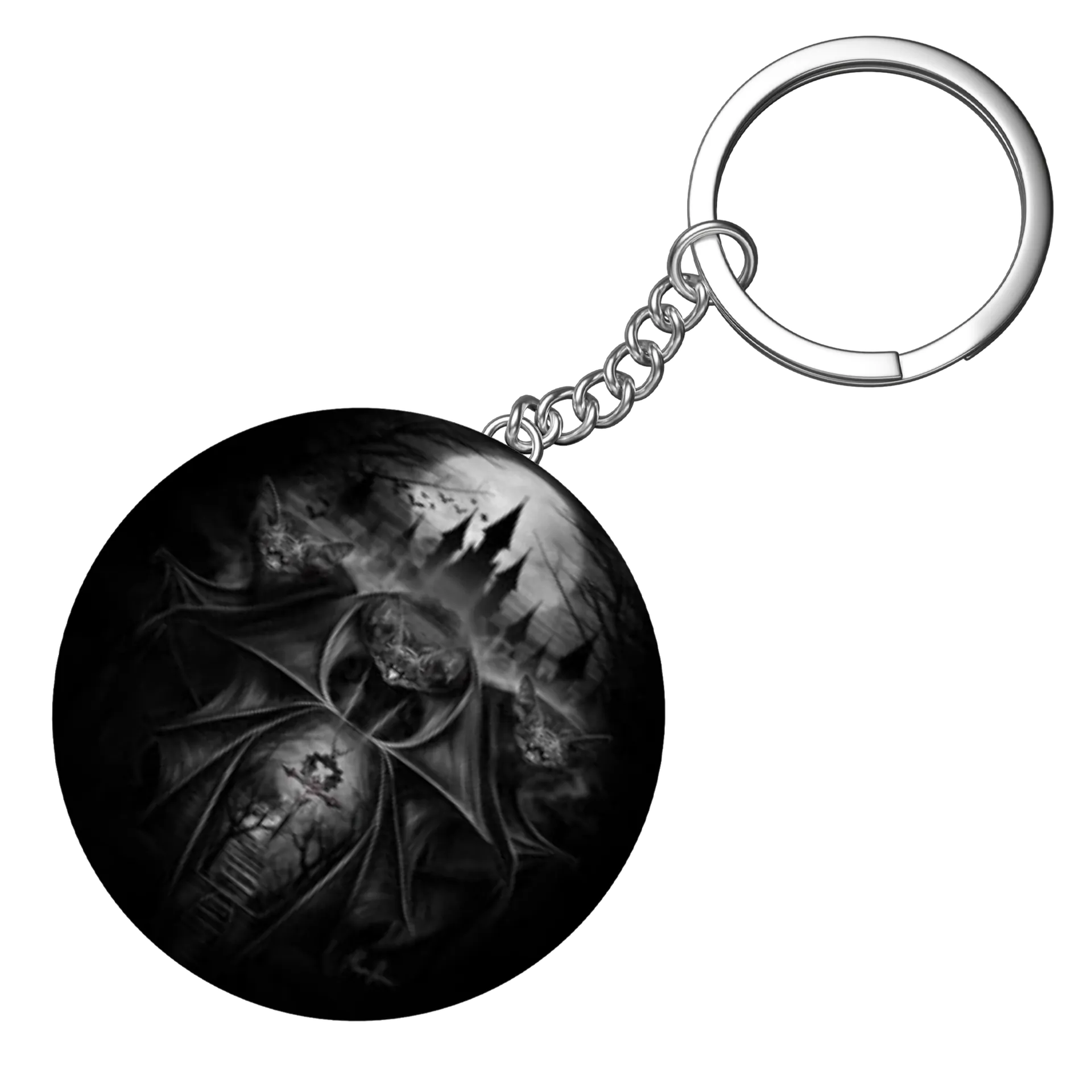 Chaveiro MDF Vampiro Preto e Branco - Imagem 4