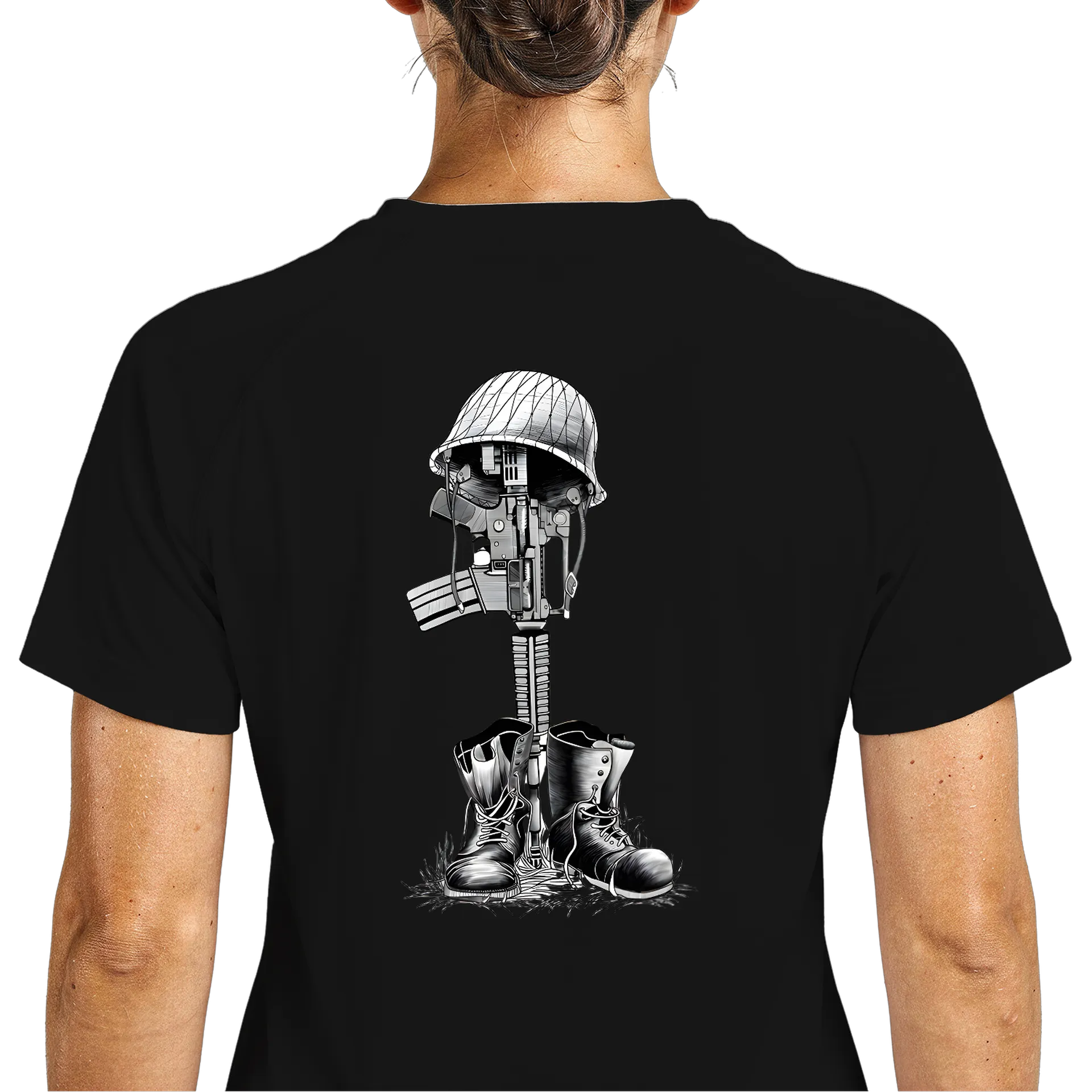 Camiseta Dry Fit Ilustração de Rifle e Capacete em Preto e de D'ZARMY TACTICAL COMBAT WEAR  — imagem 5 de 6