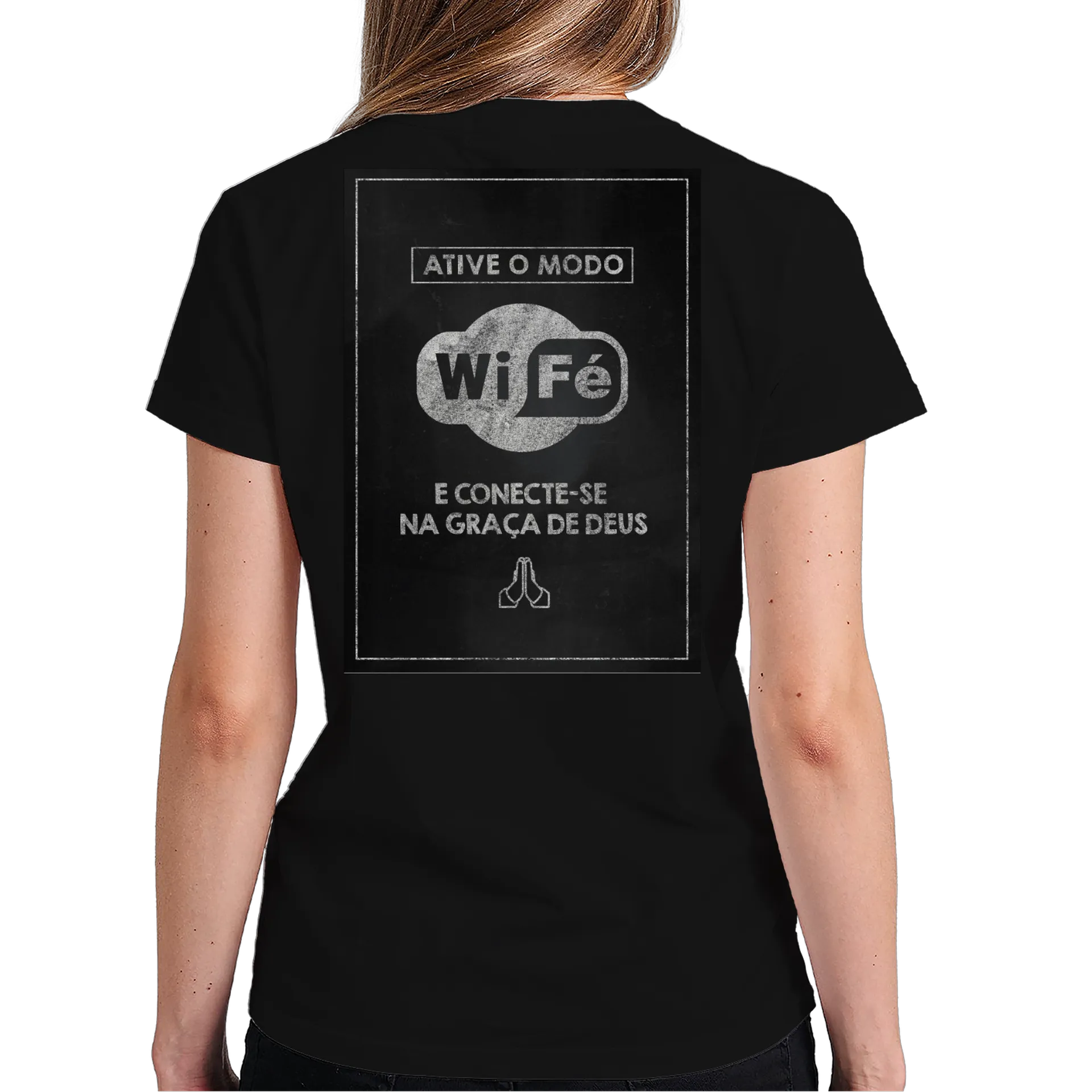 Camiseta Estampa WiFé 100% Algodão Preto - Imagem 6