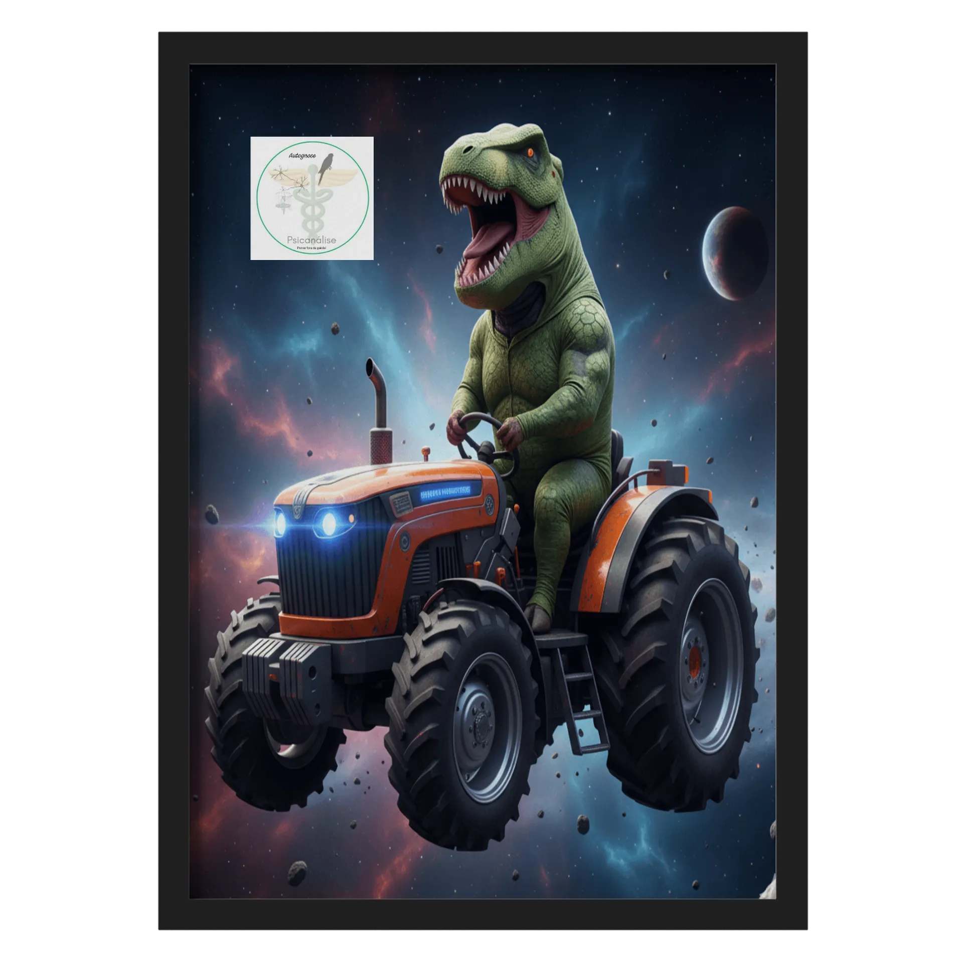 Quadro Dinossauro em Trator Espaço A3 - Imagem 1