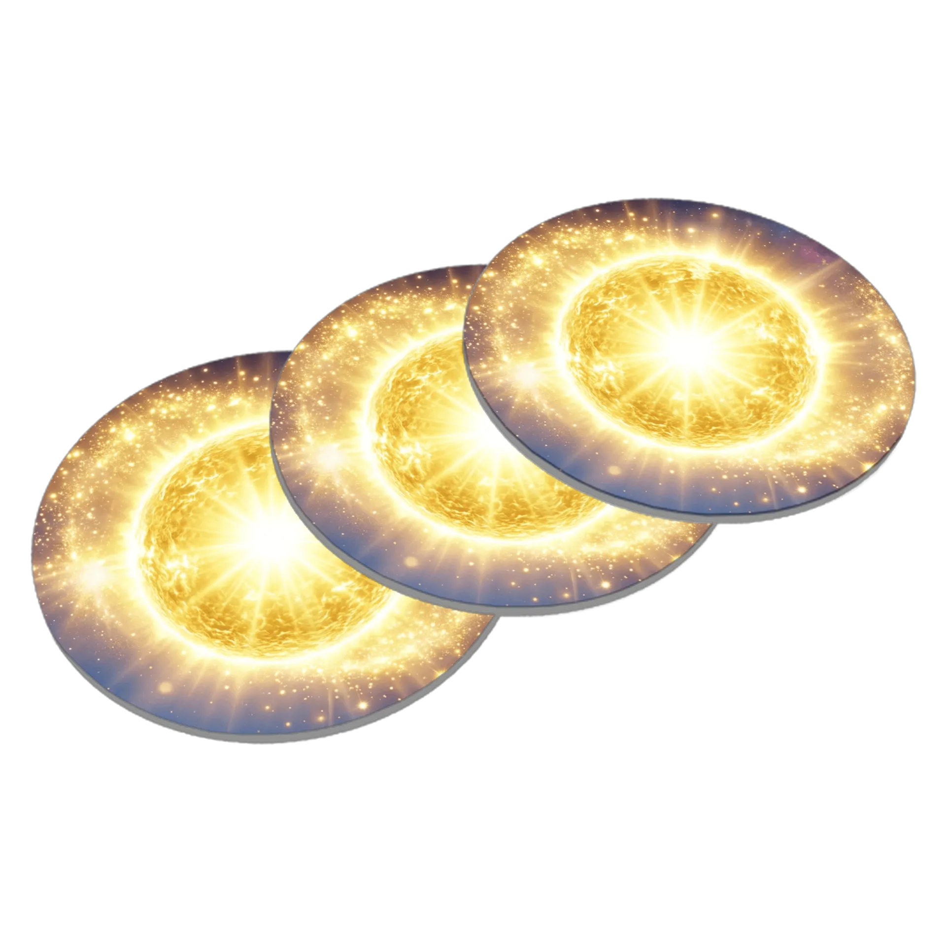 Porta-copo Sol Brilhante Estilo Cósmico MDF - Imagem 2