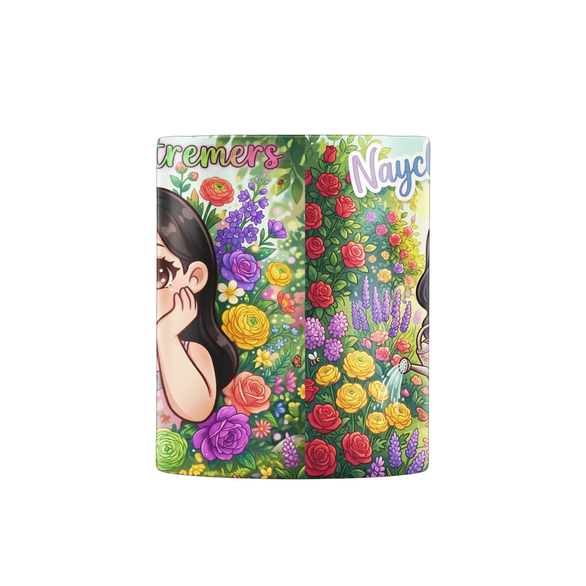 Caneca Naychronstreamers Menina em Jardim de Flores 325ml - Imagem 3