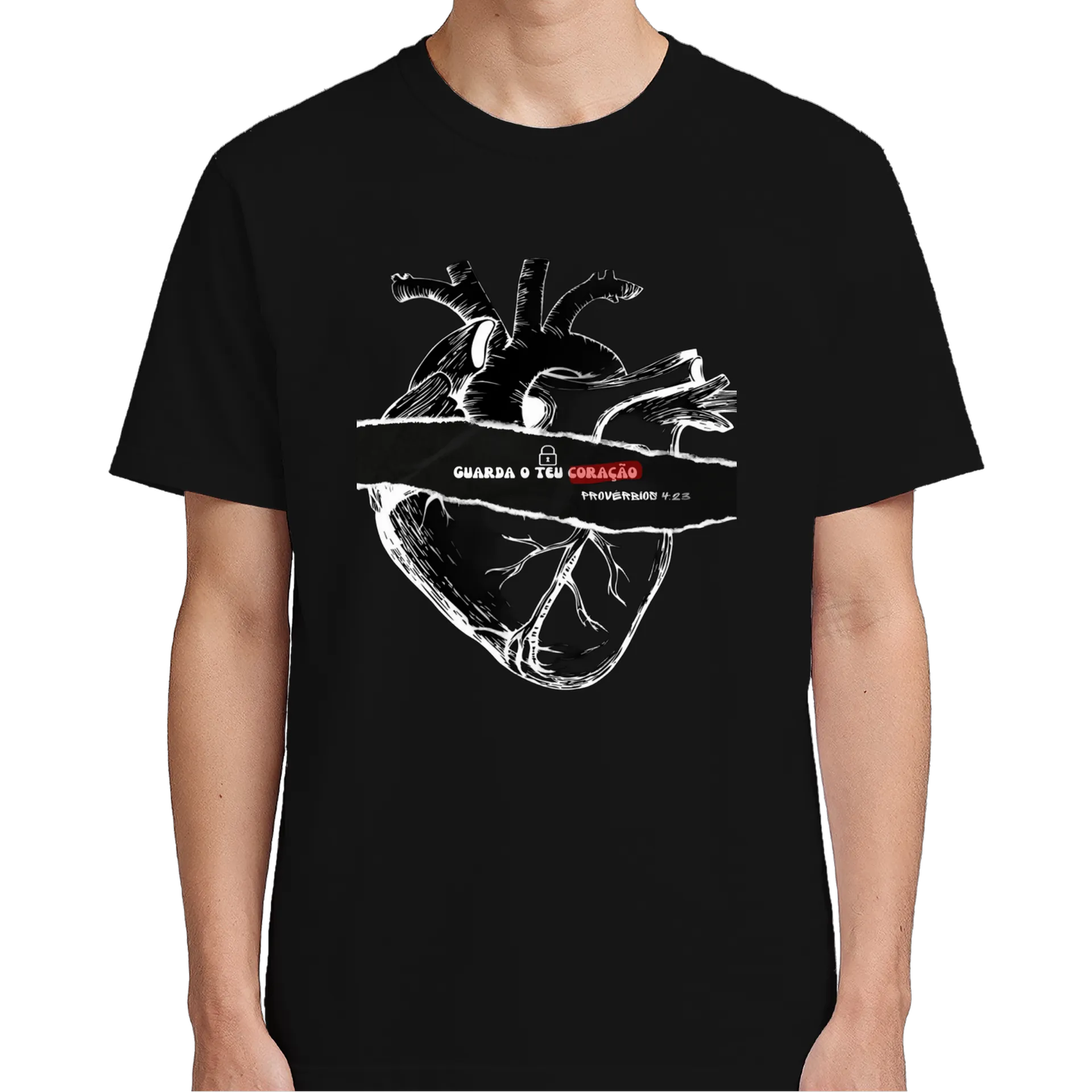 Camiseta Coração Ilustrado 100% Algodão - Imagem 5