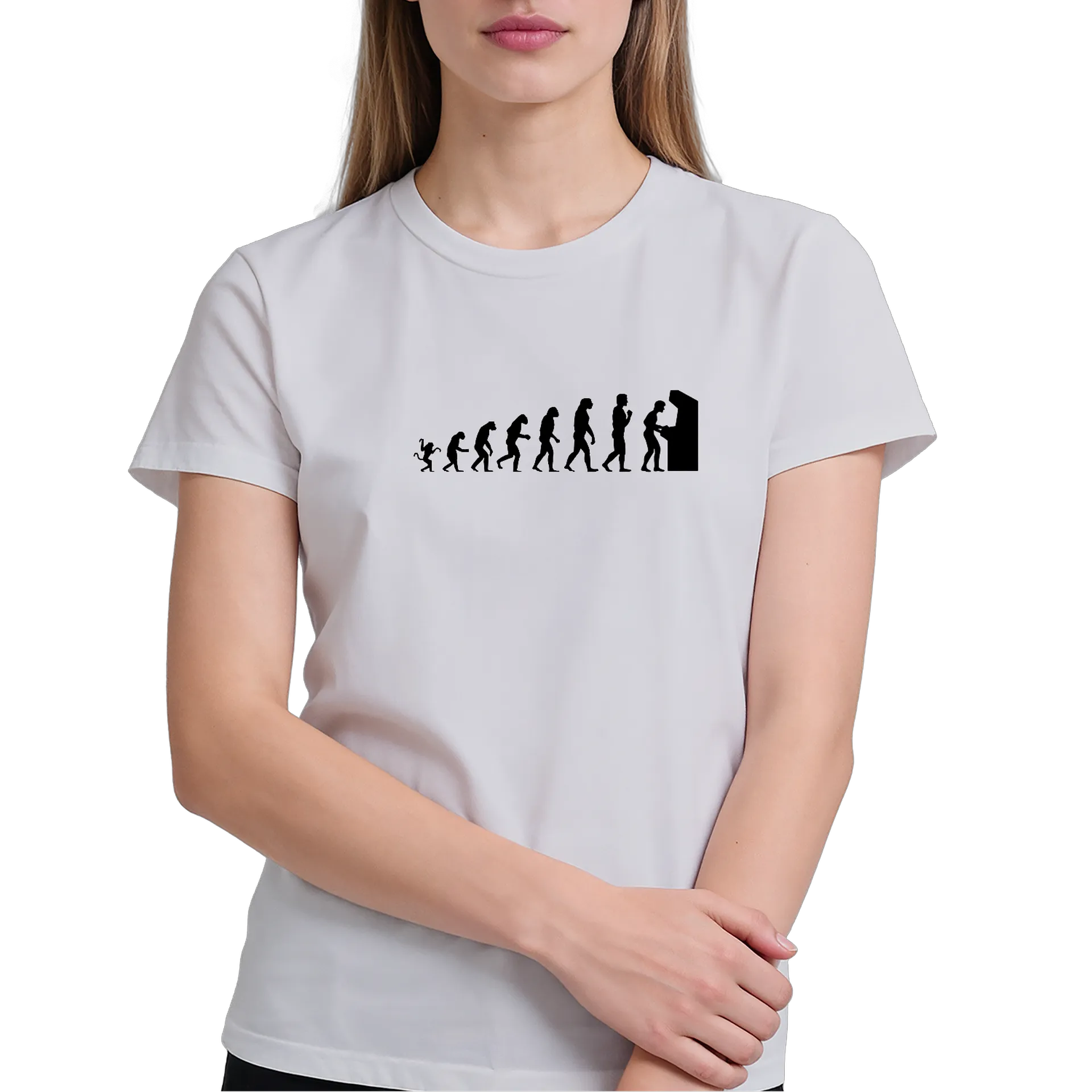 Camiseta Unissex Cores Claras - Evolução Arcade Gamer - Imagem 4