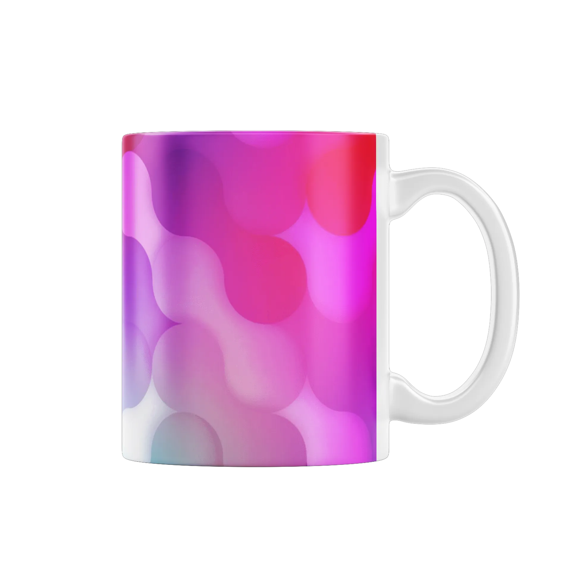 Caneca Porcelana Arte Abstrata Bola Neon 325ml - Imagem 1