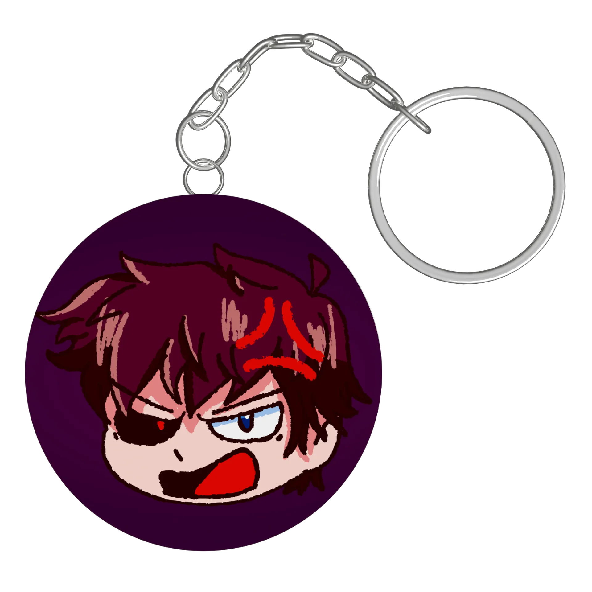 Chaveiro MDF Emote WX Raivoso C/ Fundo Roxo - Imagem 3