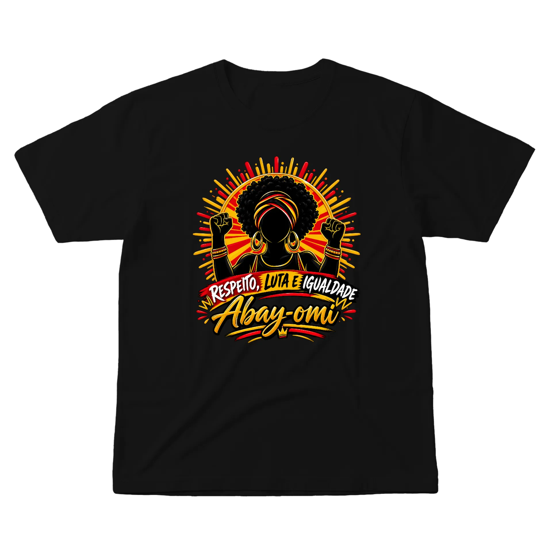 Camiseta Estampa Tipográfica Abayomi Respeito e Igualdade - Imagem 1