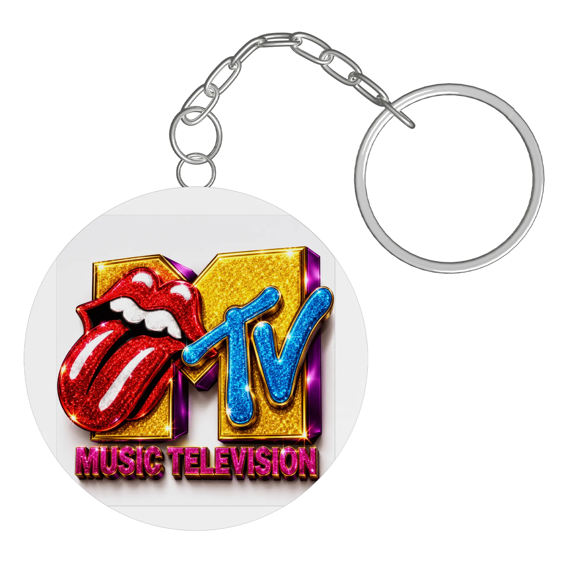 Chaveiro MDF Música TV Mtv Estilo Glam Glitter - Imagem 2