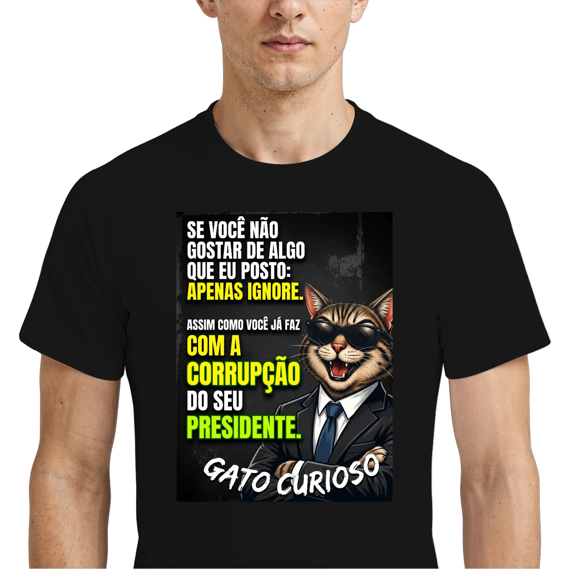 Camiseta DryFit de Gato Curioso  — imagem 4 de 6